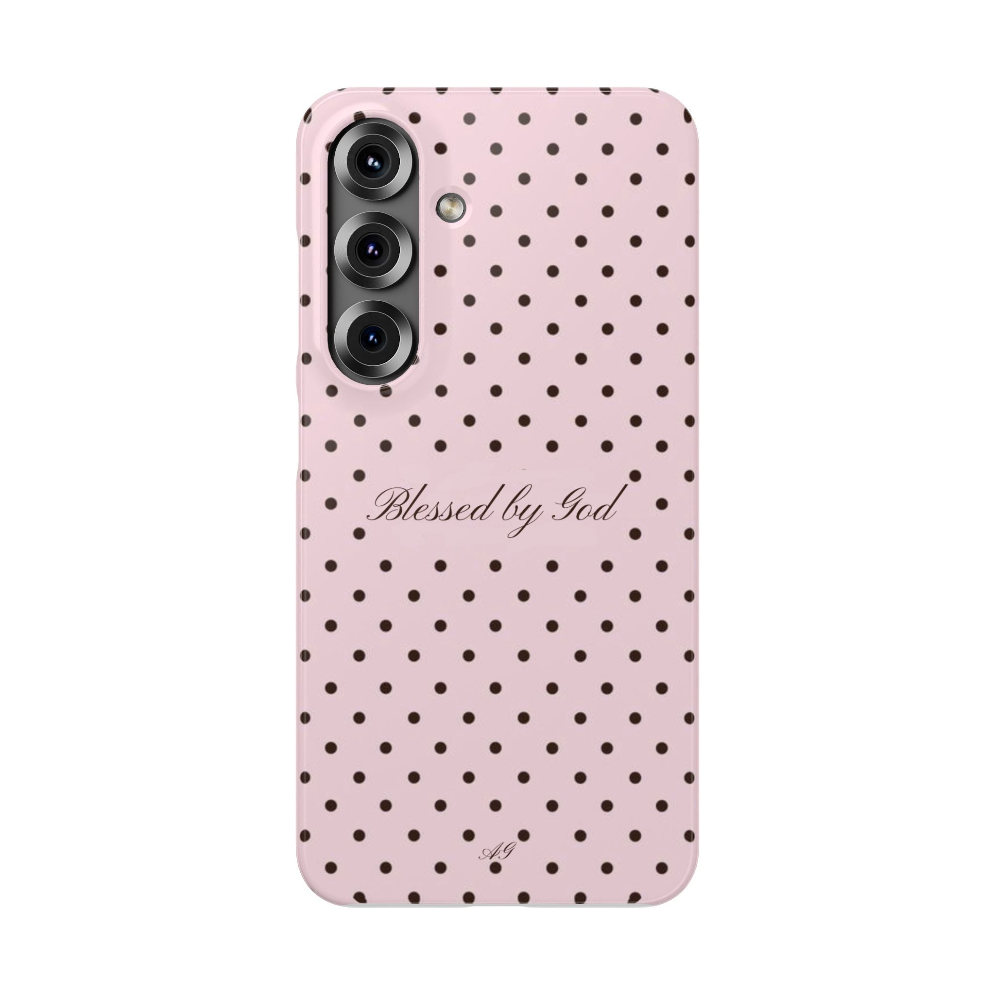 Blessed by God - Pink polka dot case