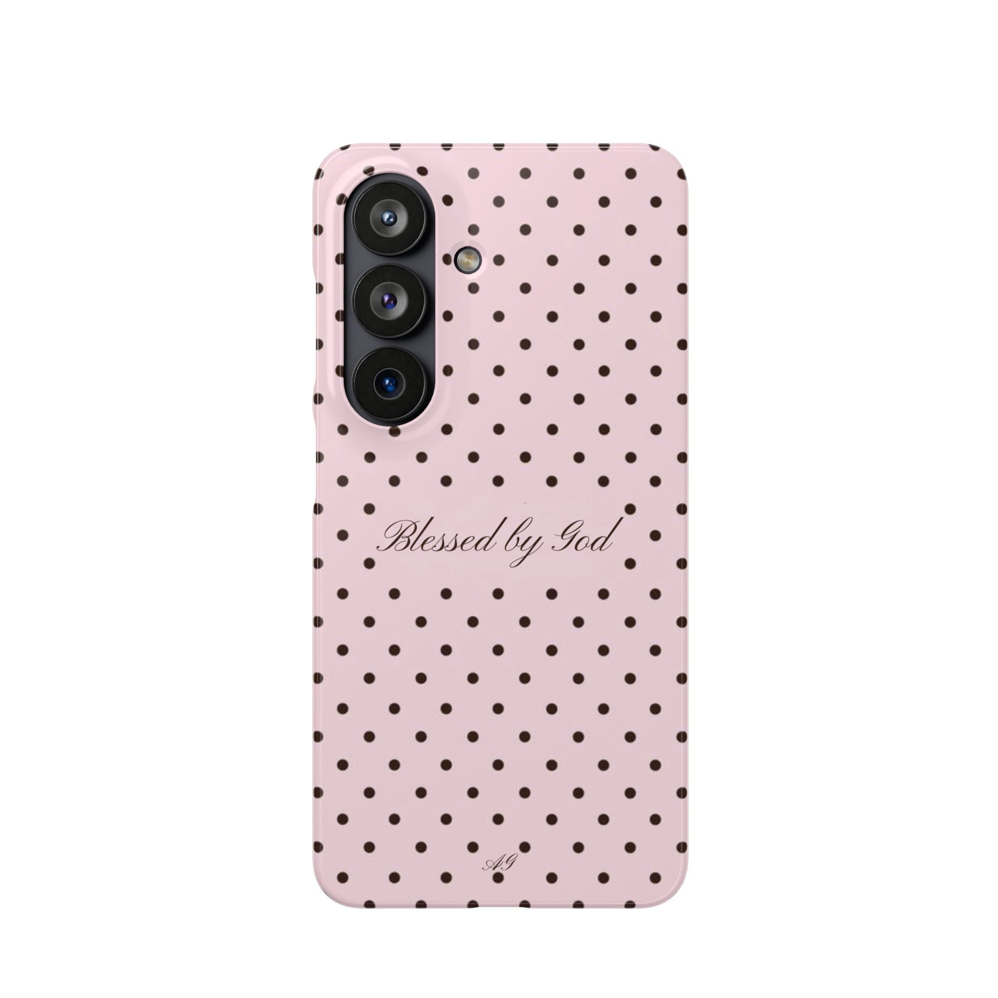 Blessed by God - Pink polka dot case