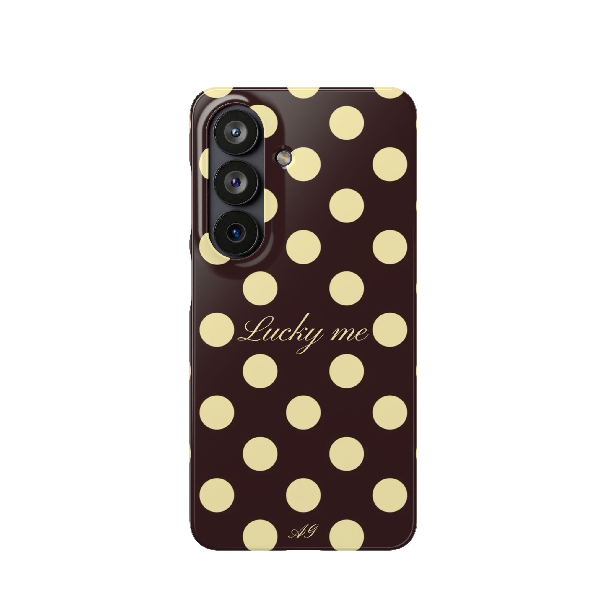 Lucky me - pastel yellow polka dot case