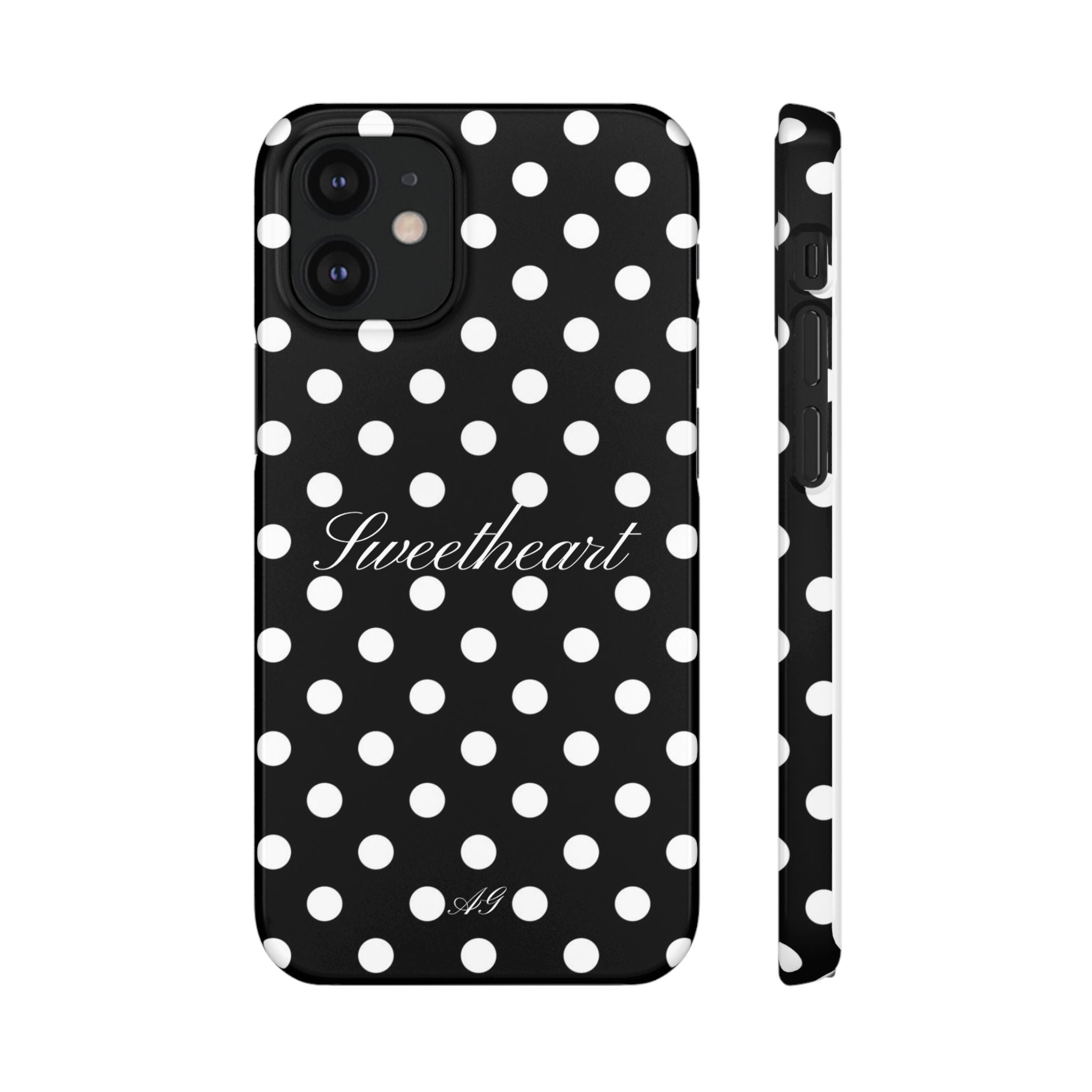 Sweetheart - white polka dot case