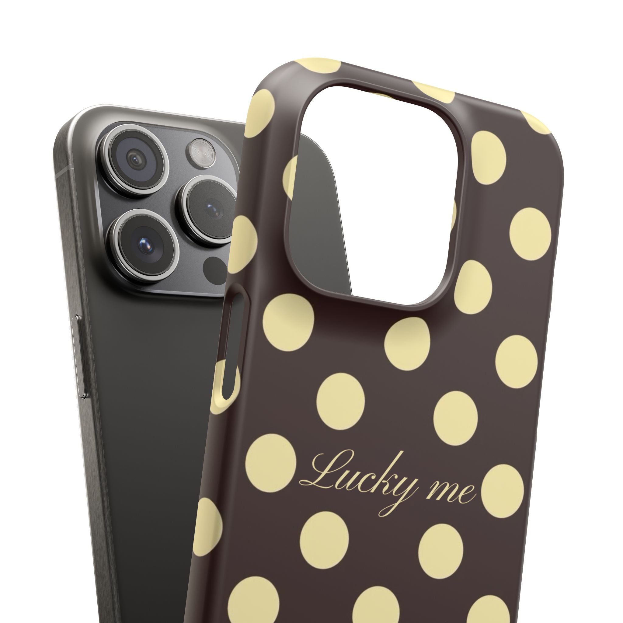 Lucky me - pastel yellow polka dot case