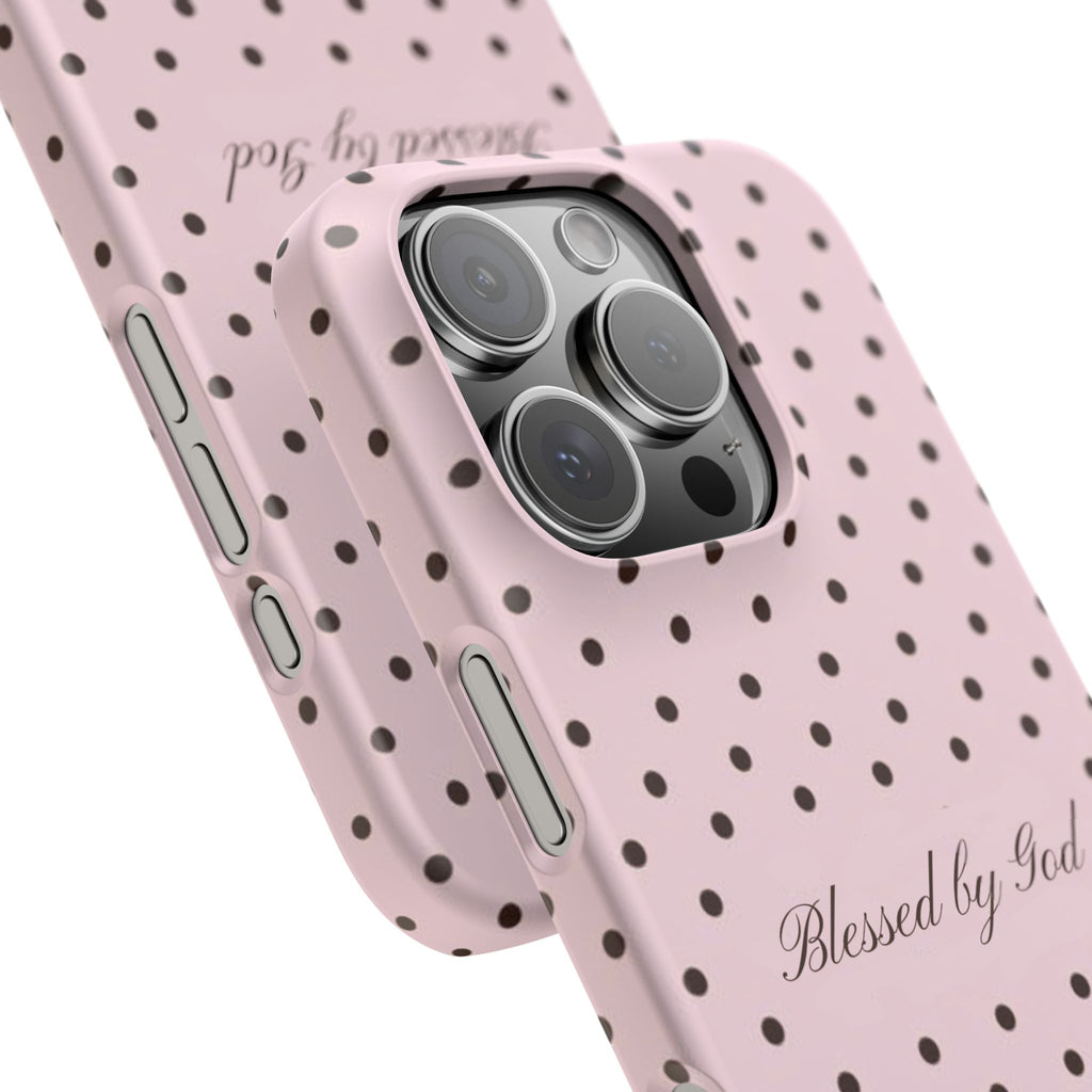 Blessed by God - Pink polka dot case