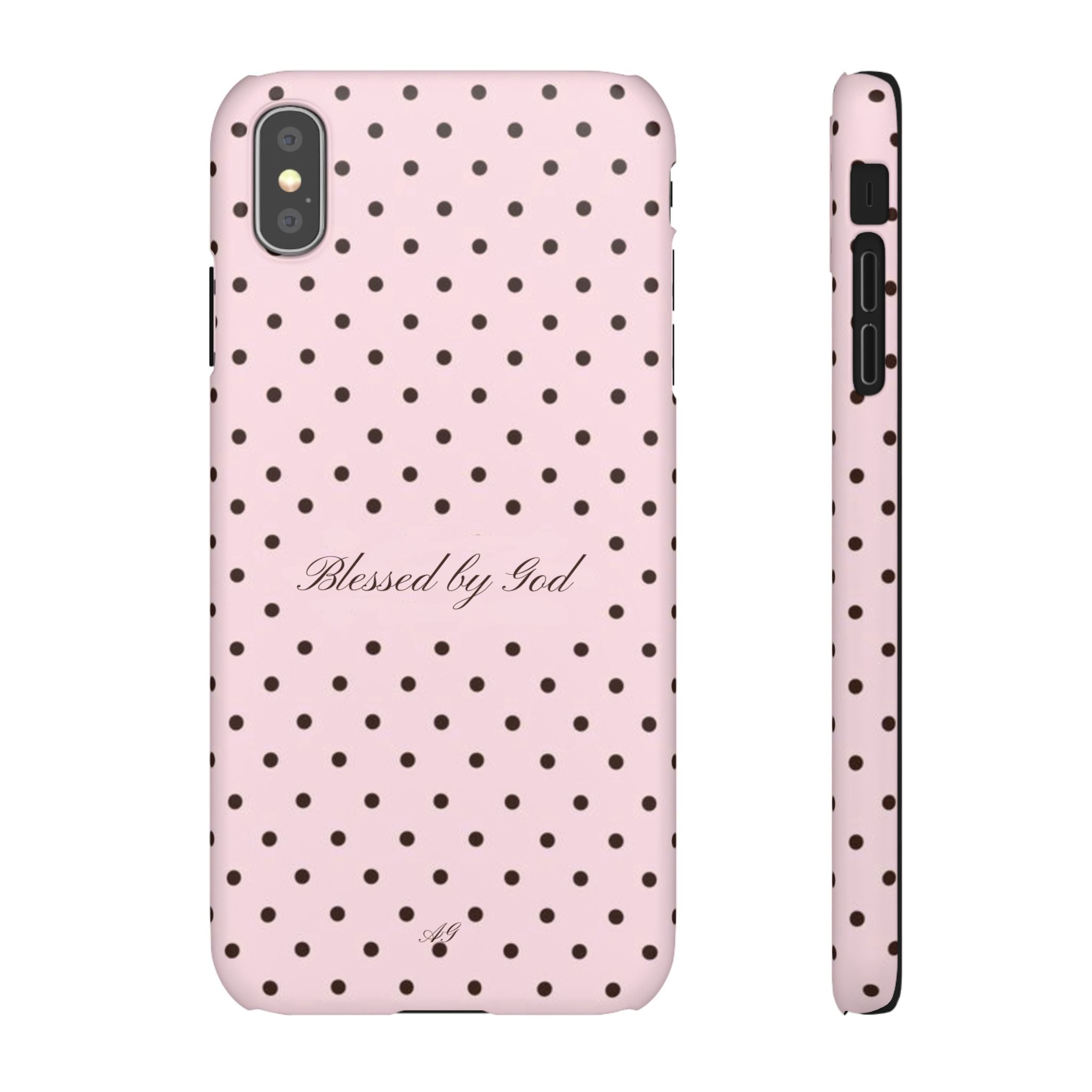 Blessed by God - Pink polka dot case