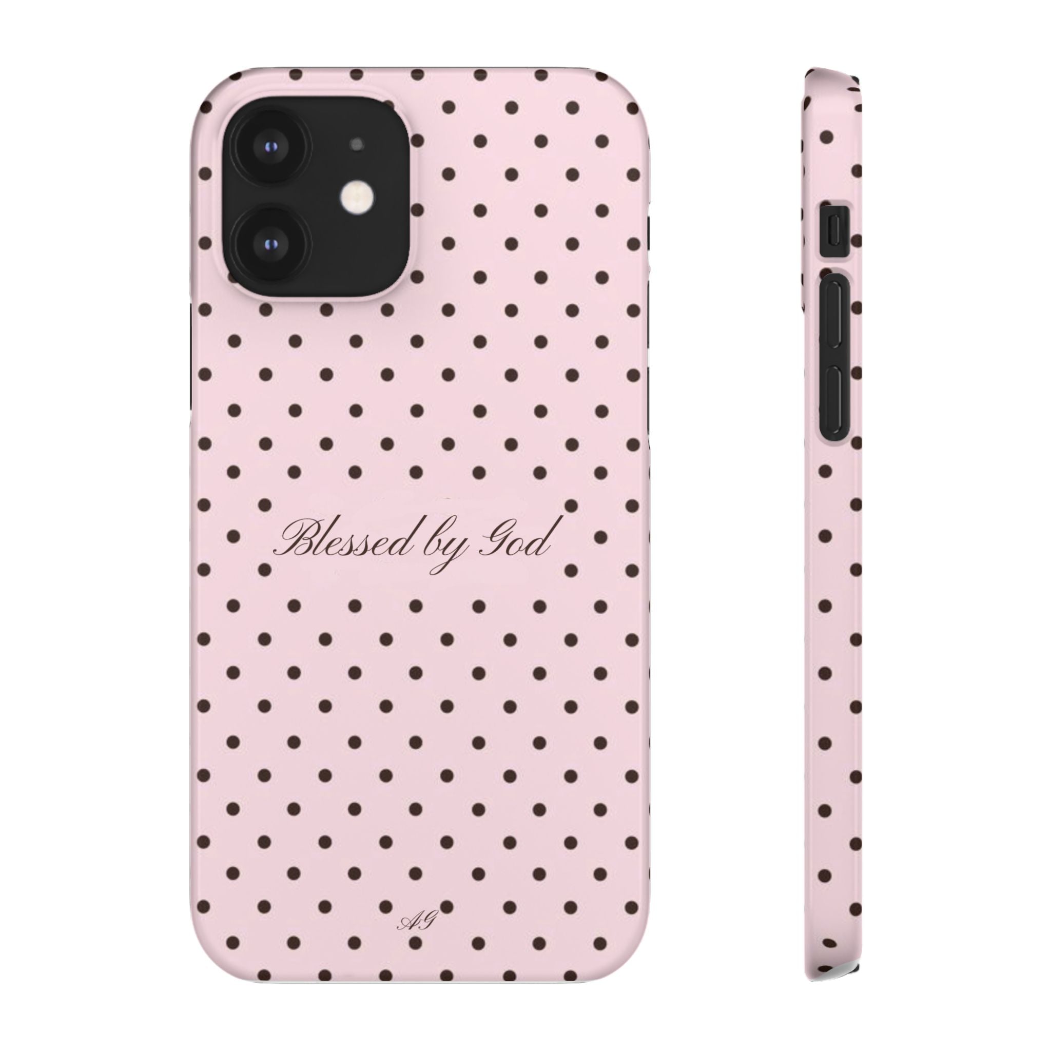 Blessed by God - Pink polka dot case