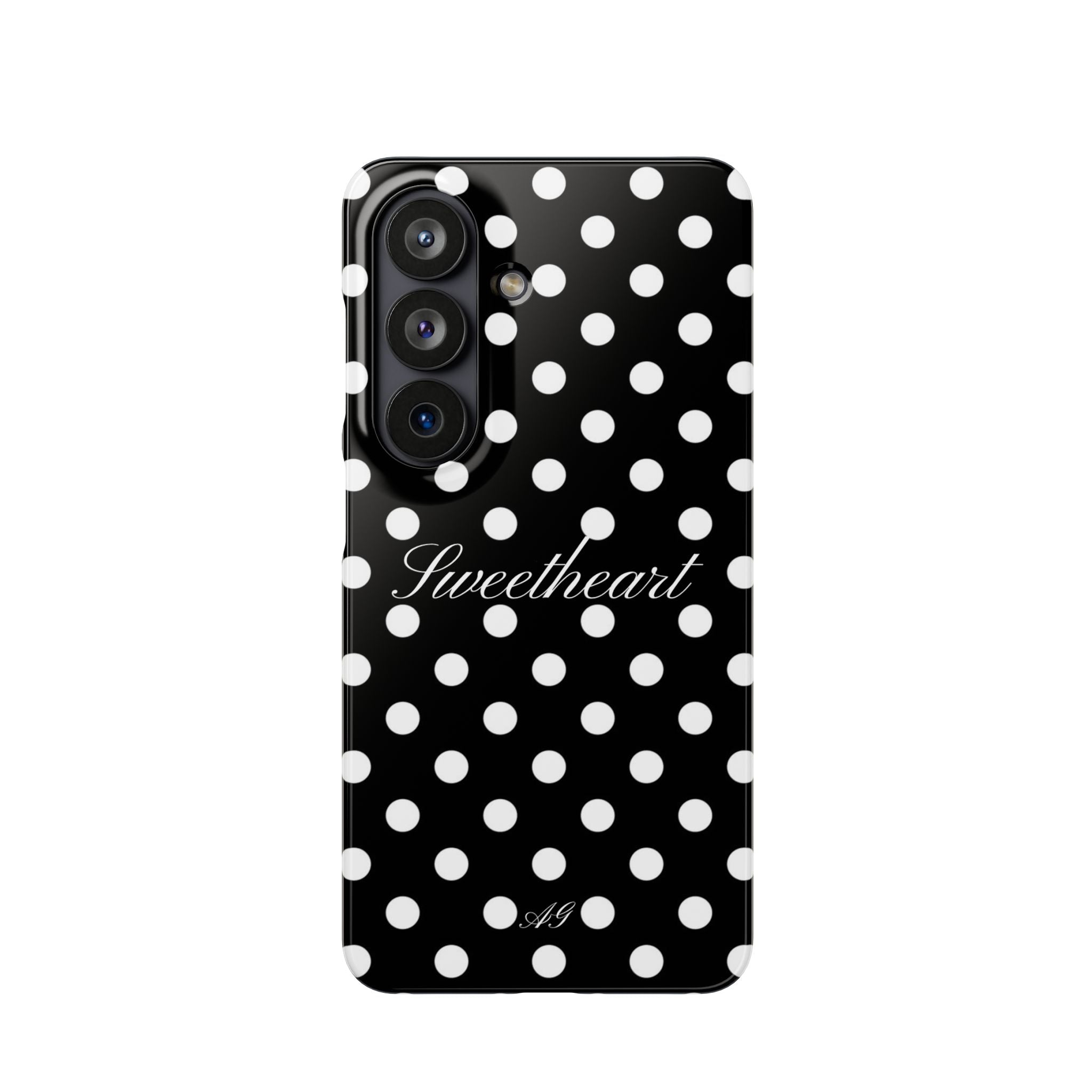 Sweetheart - white polka dot case