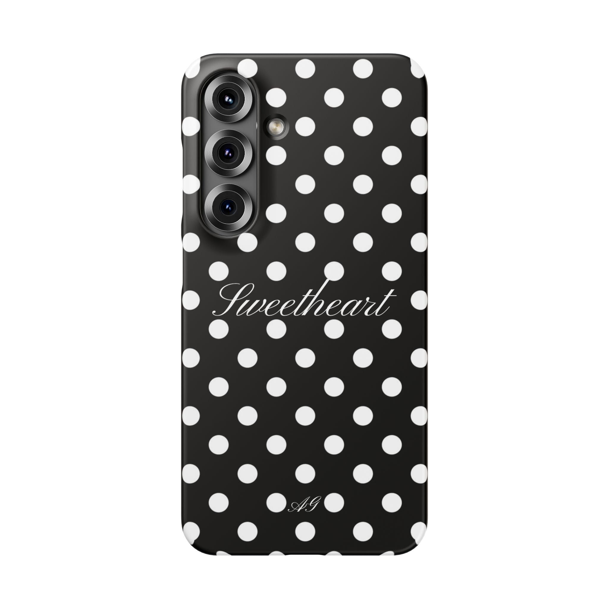 Sweetheart - white polka dot case