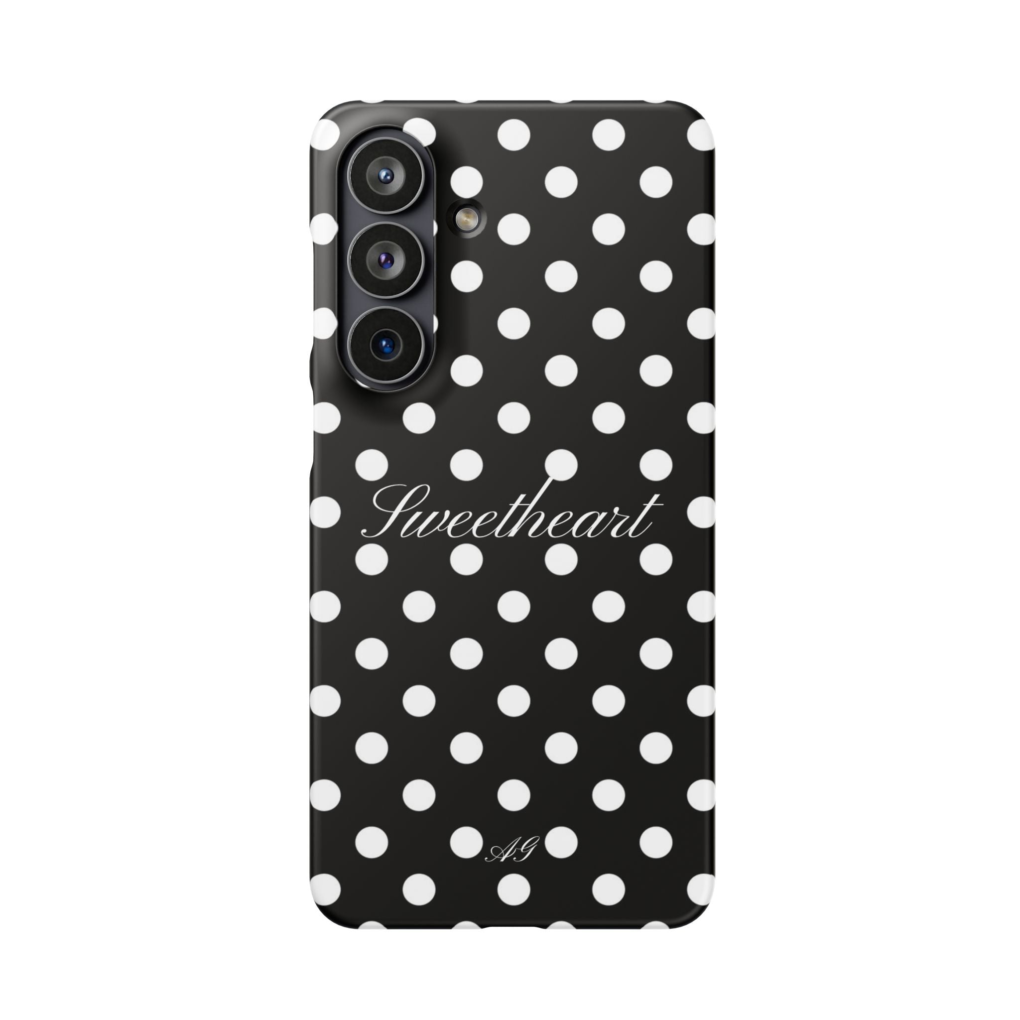 Sweetheart - white polka dot case