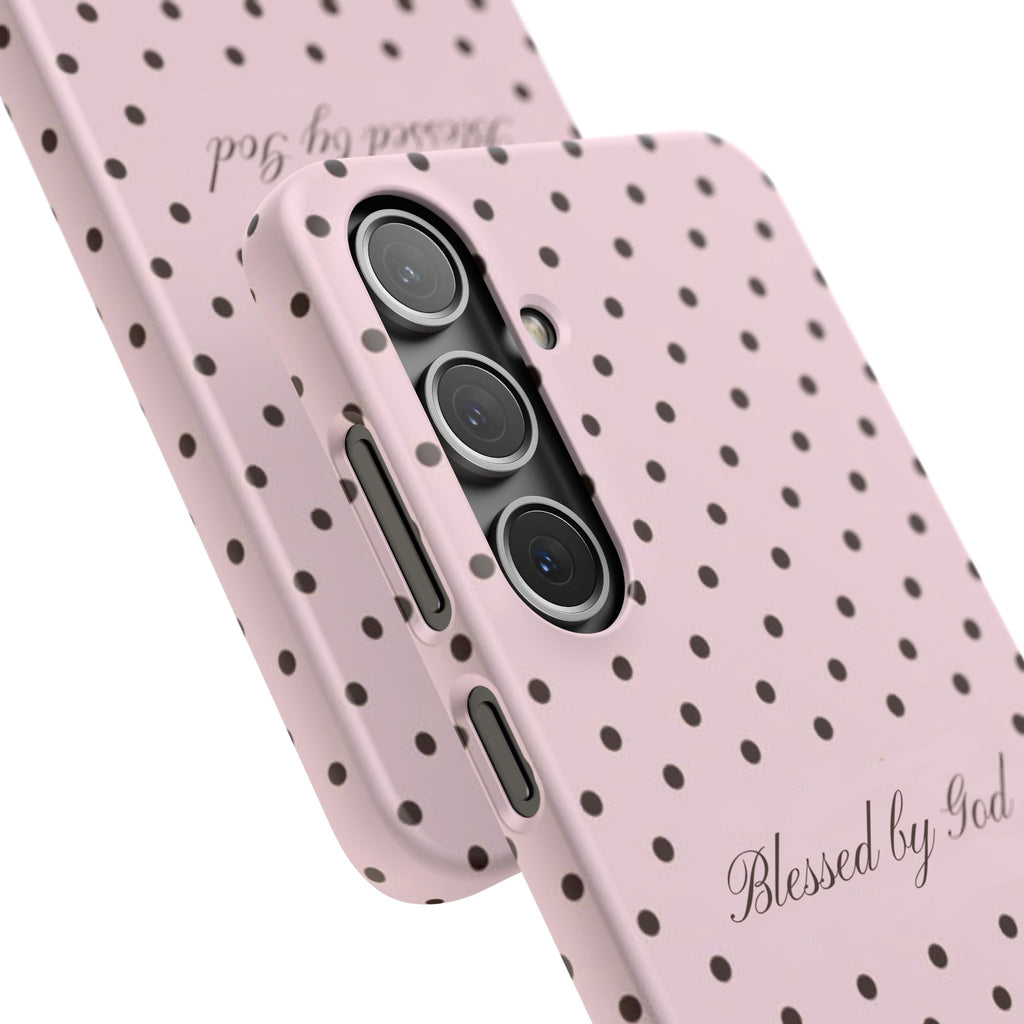 Blessed by God - Pink polka dot case