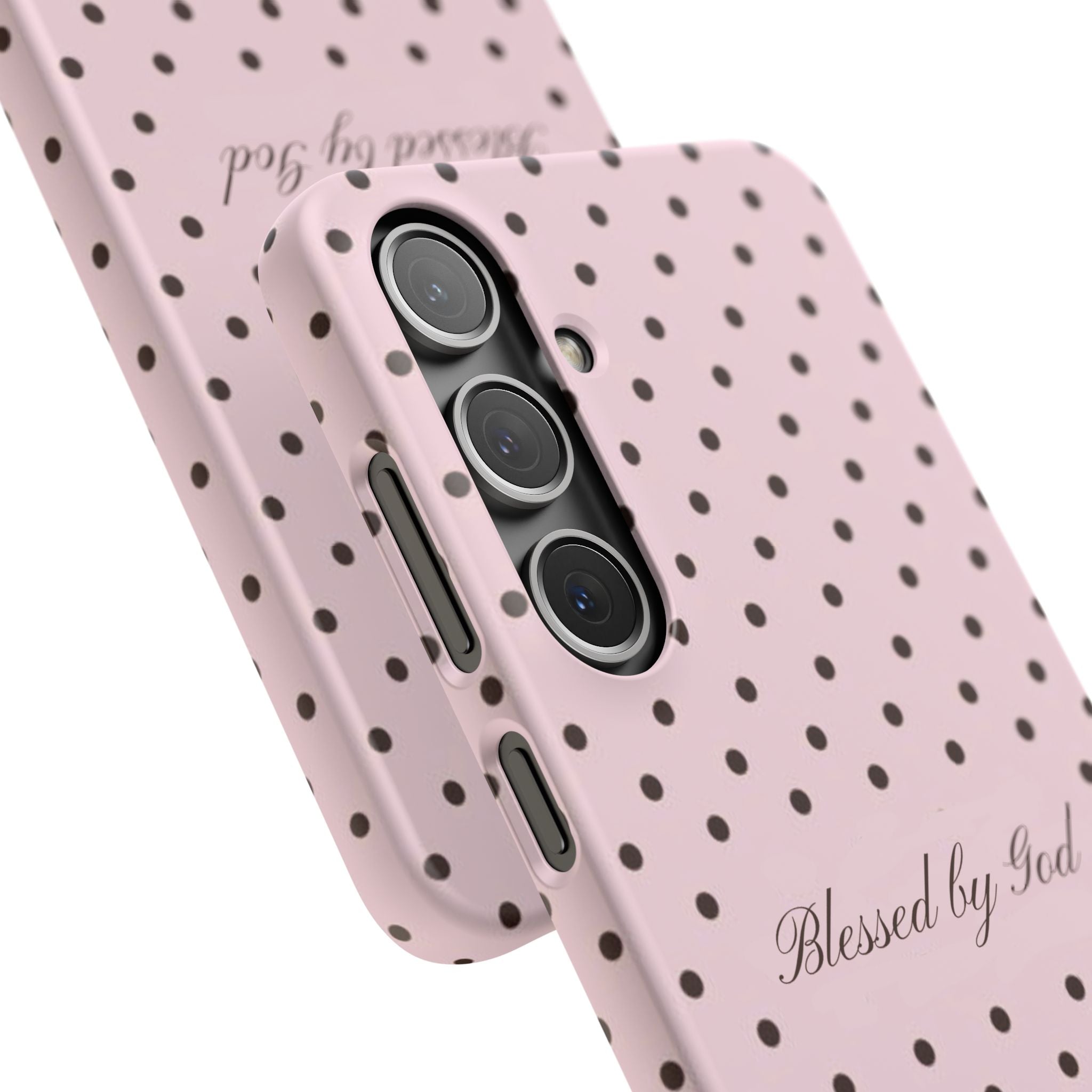 Blessed by God - Pink polka dot case