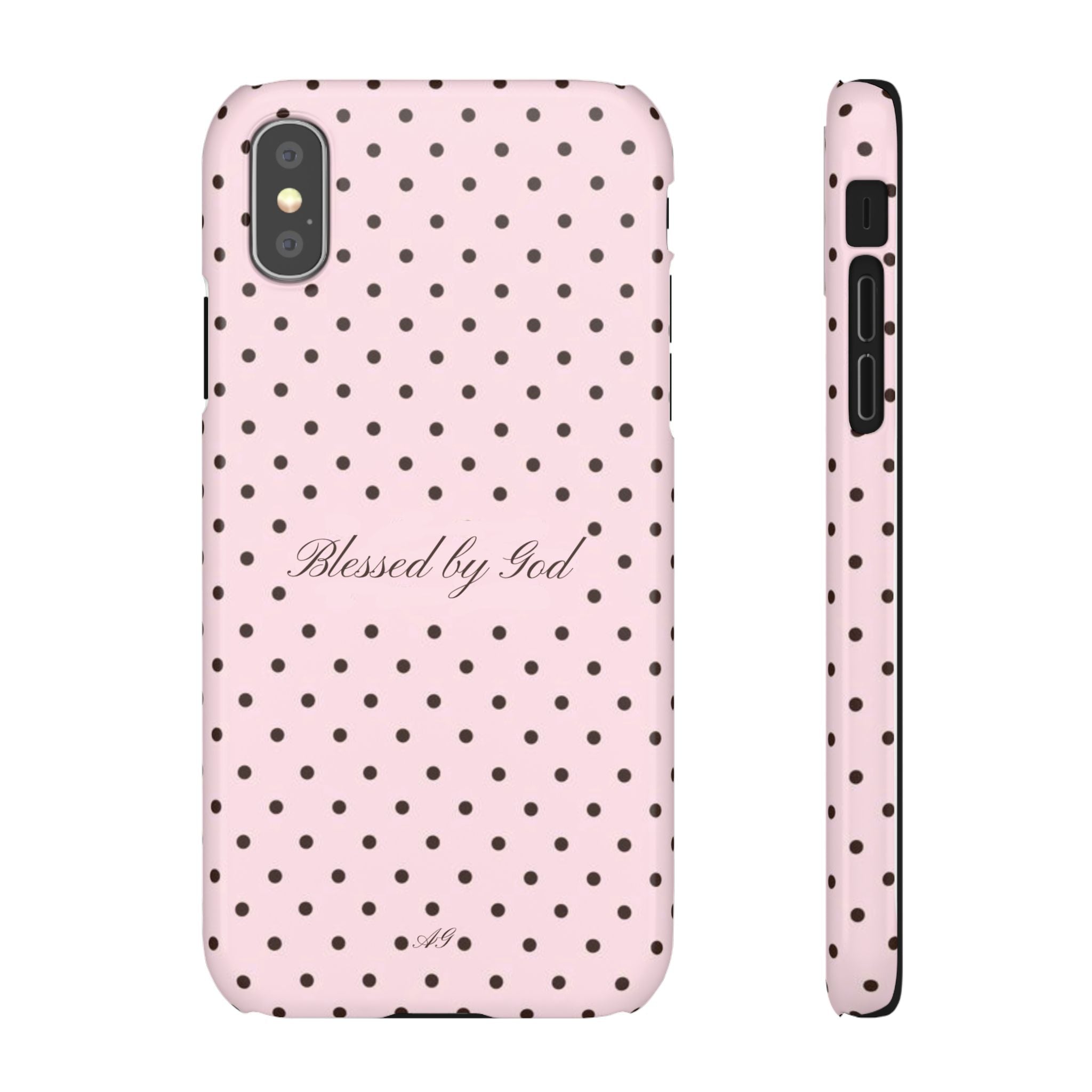 Blessed by God - Pink polka dot case