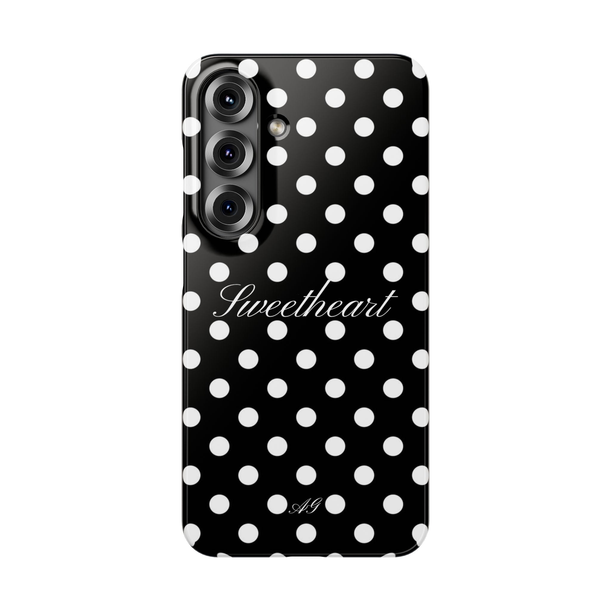 Sweetheart - white polka dot case