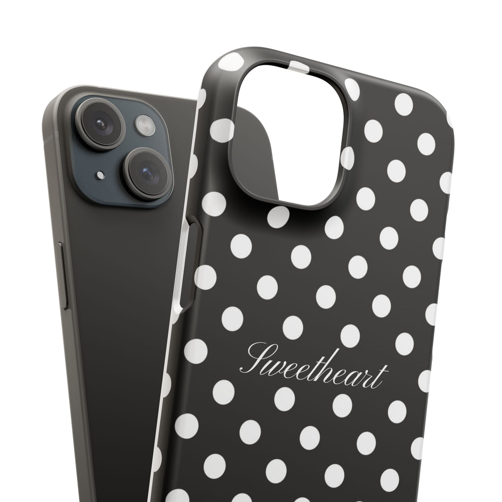 "Sweetheart" - white polka dot case