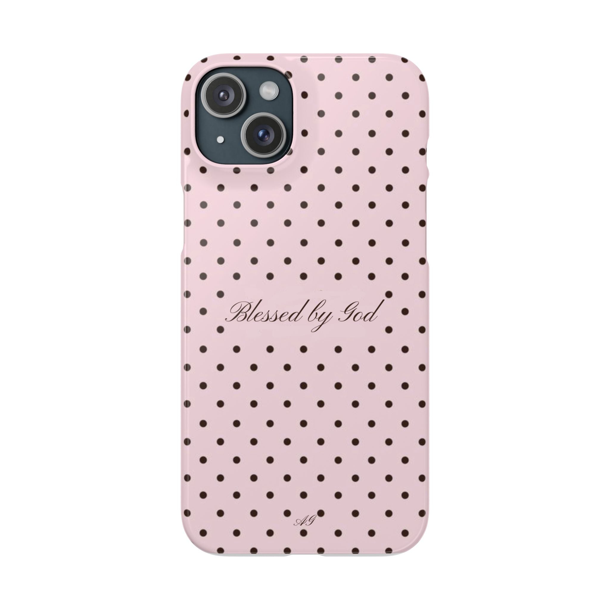 Blessed by God - Pink polka dot case