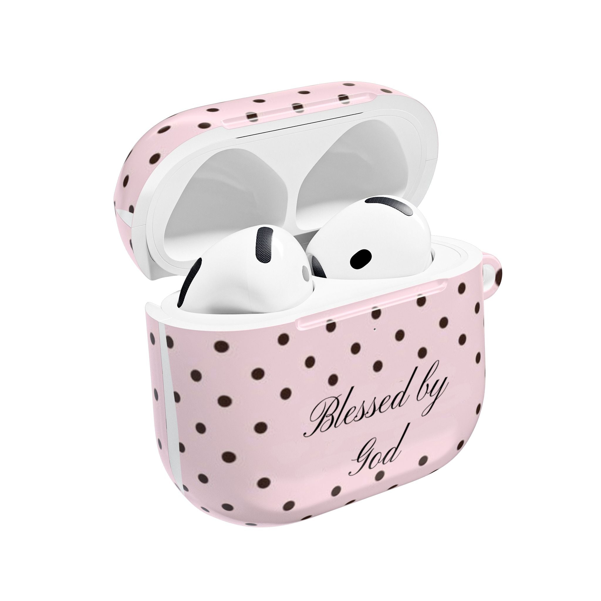 Blessed by God Pink Polka Dot AirPod Case