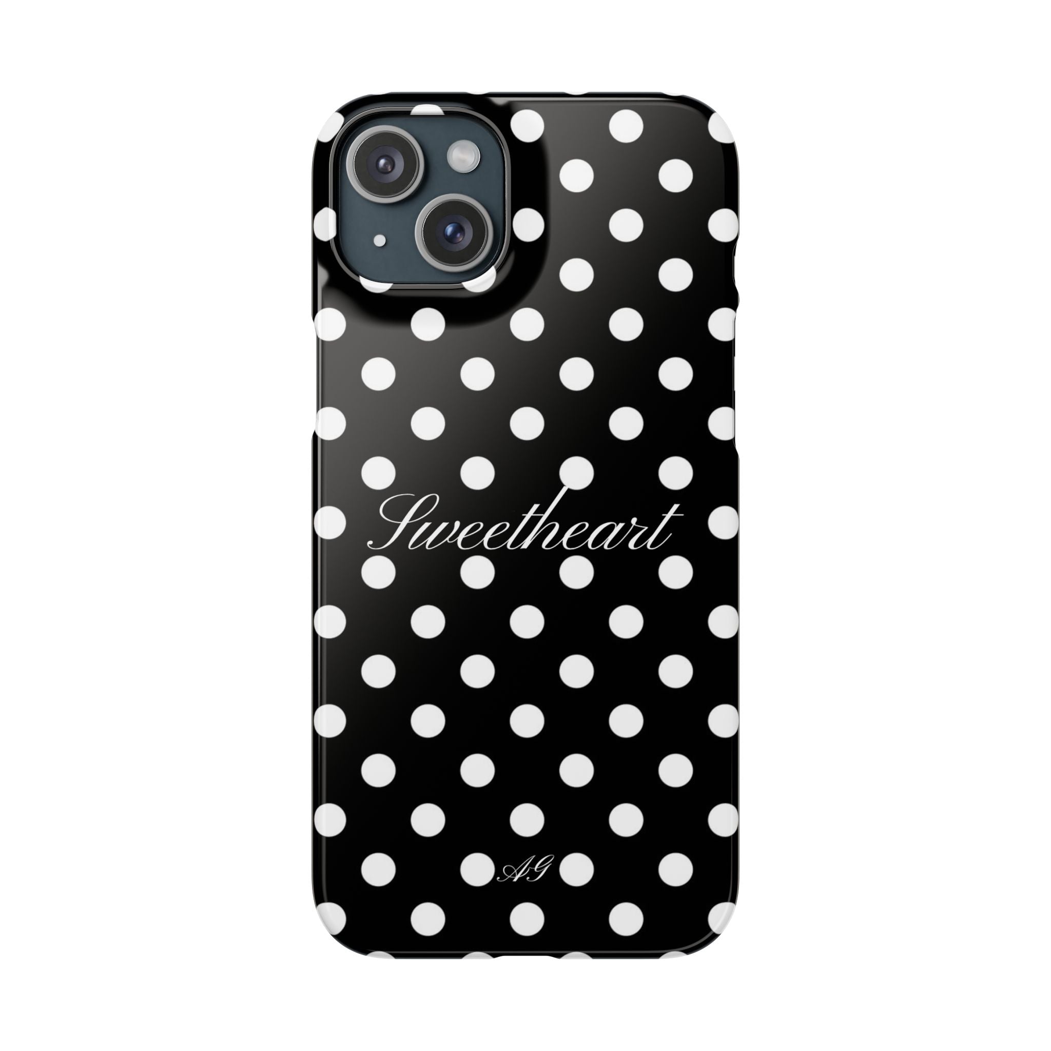 Sweetheart - white polka dot case