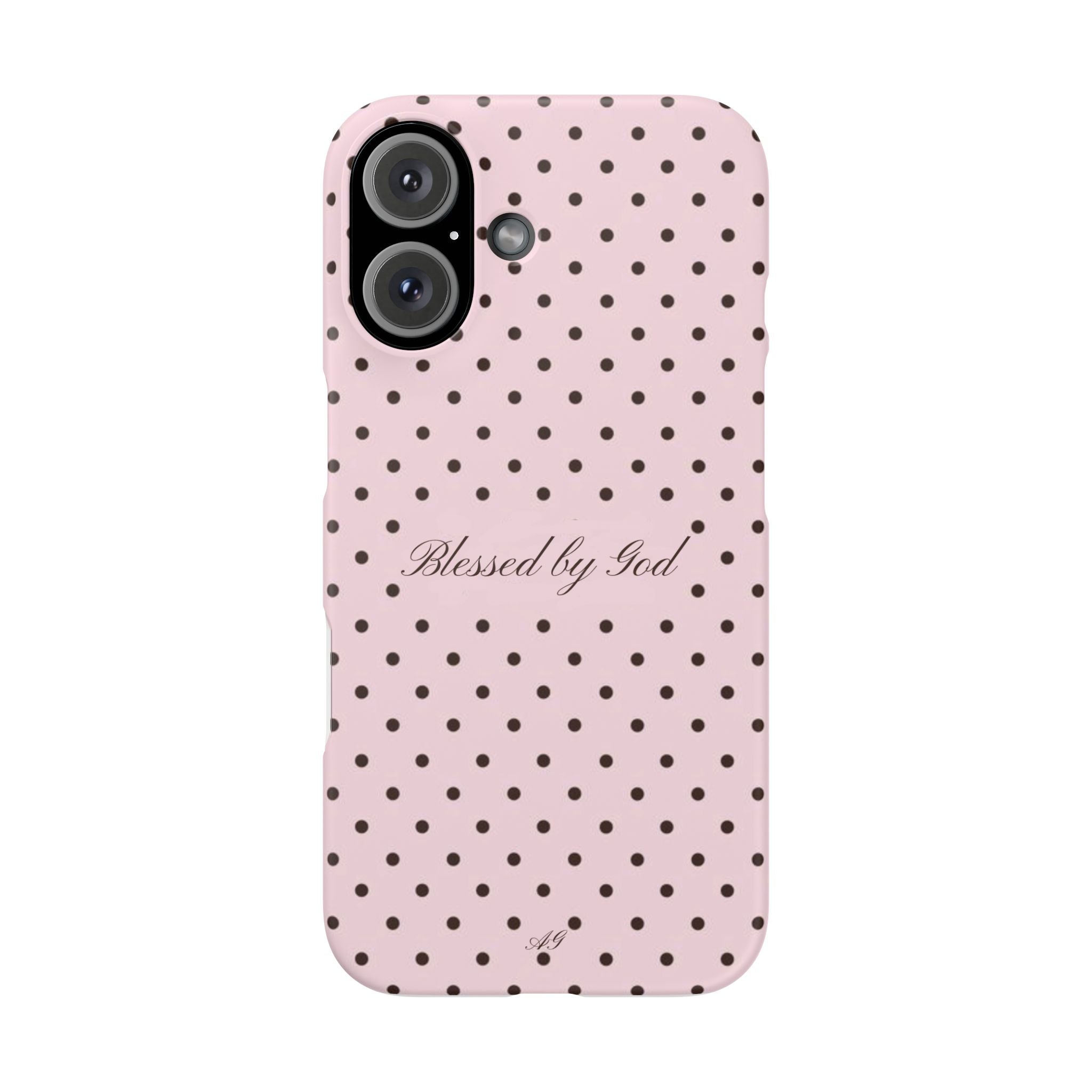Blessed by God - Pink polka dot case