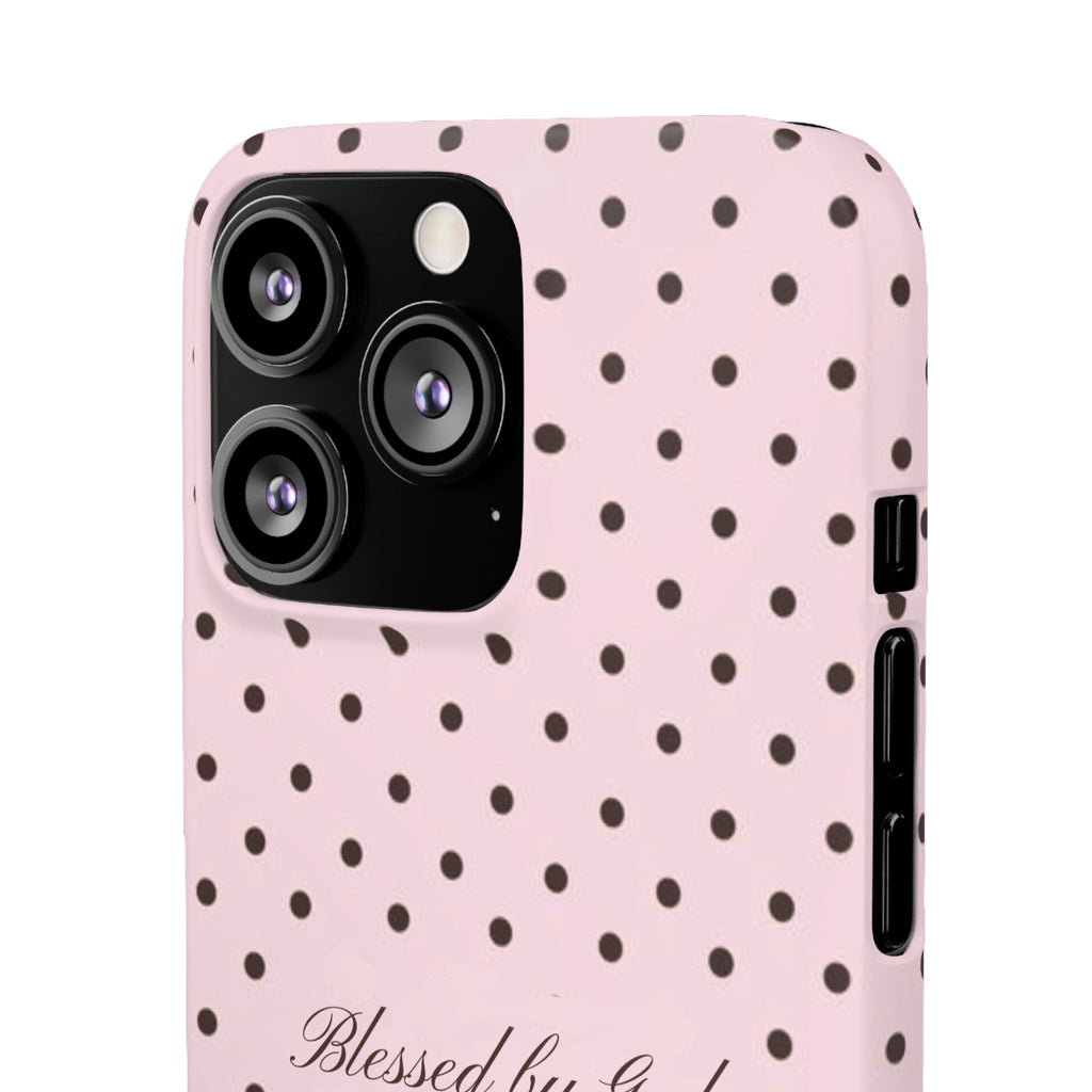 Blessed by God - Pink polka dot case