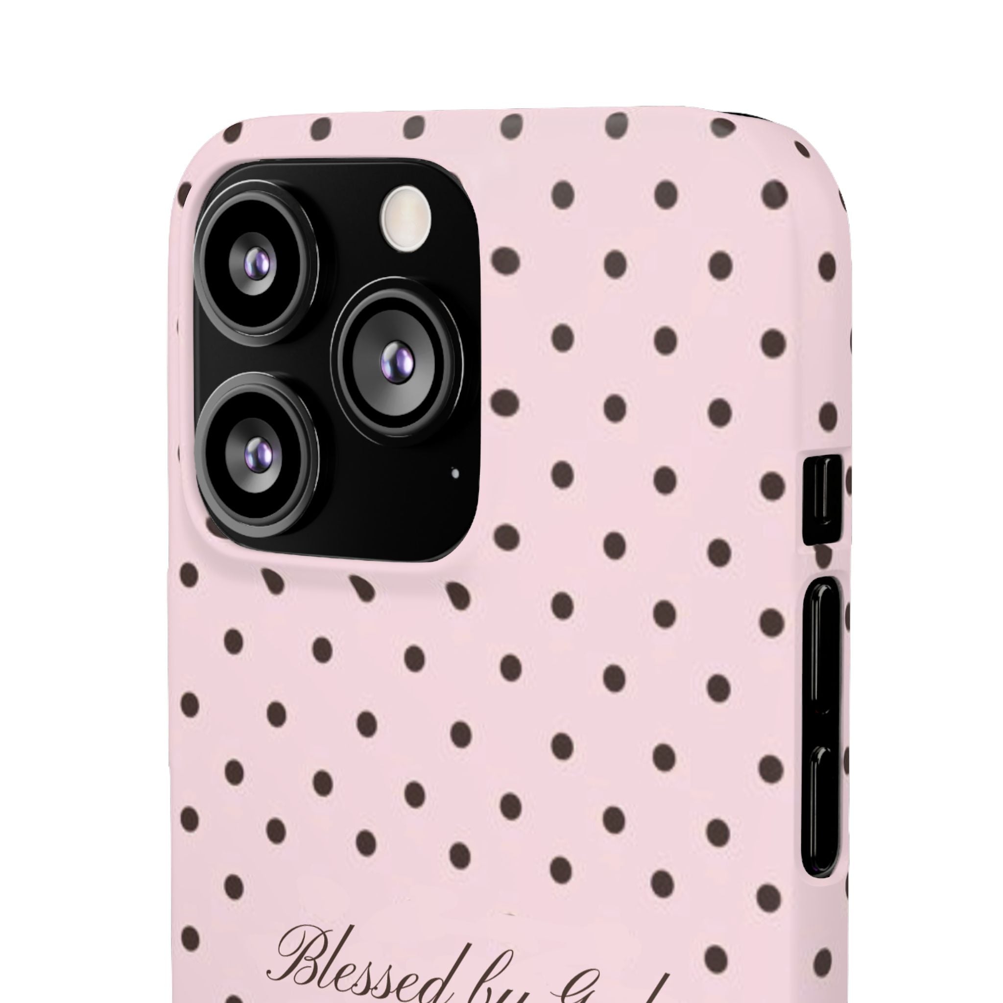 Blessed by God - Pink polka dot case