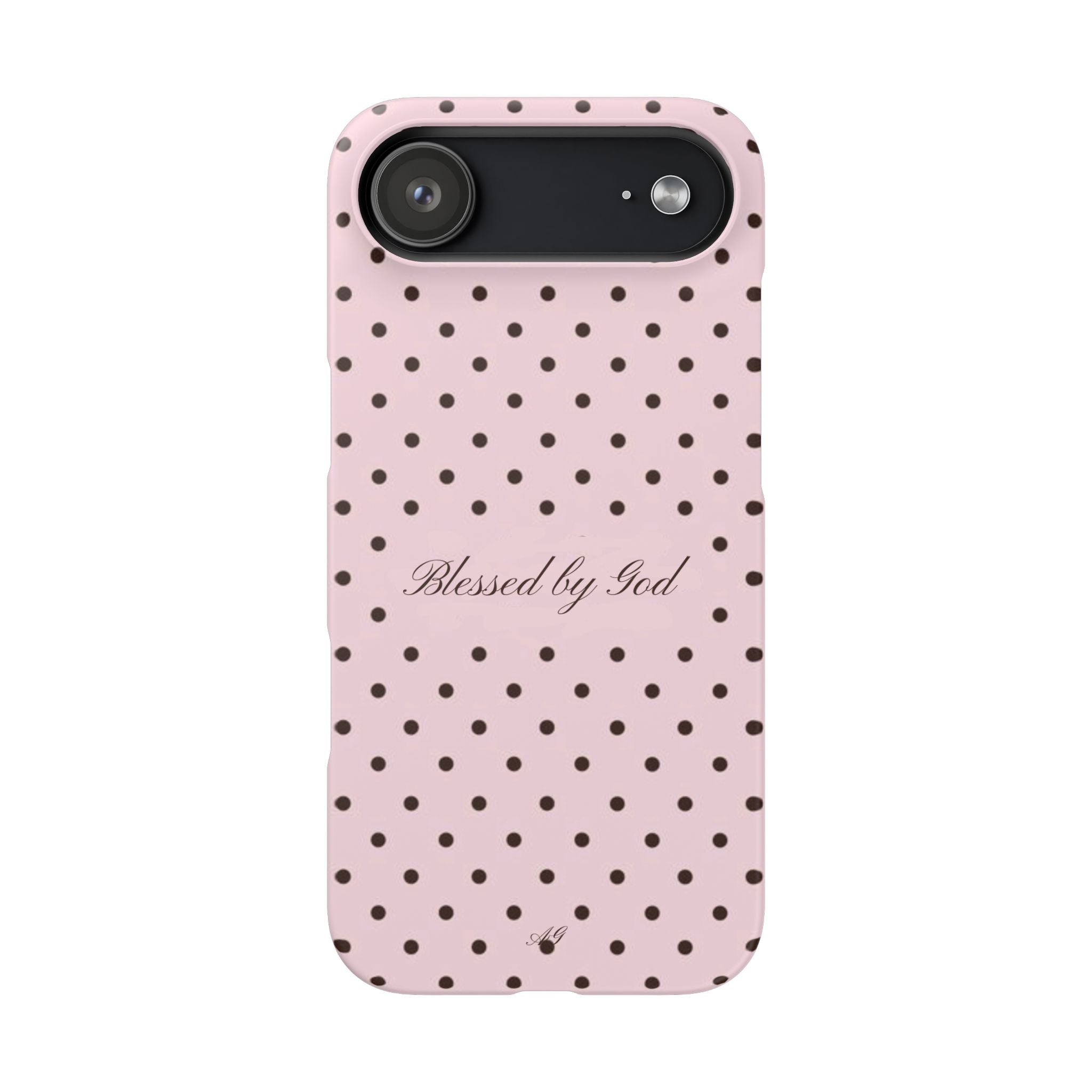 Blessed by God - Pink polka dot case