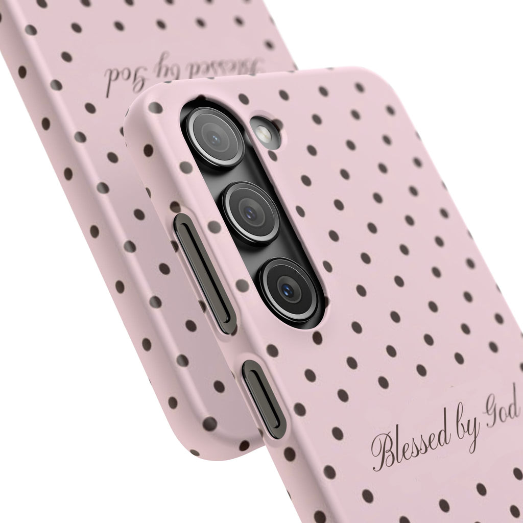 Blessed by God - Pink polka dot case