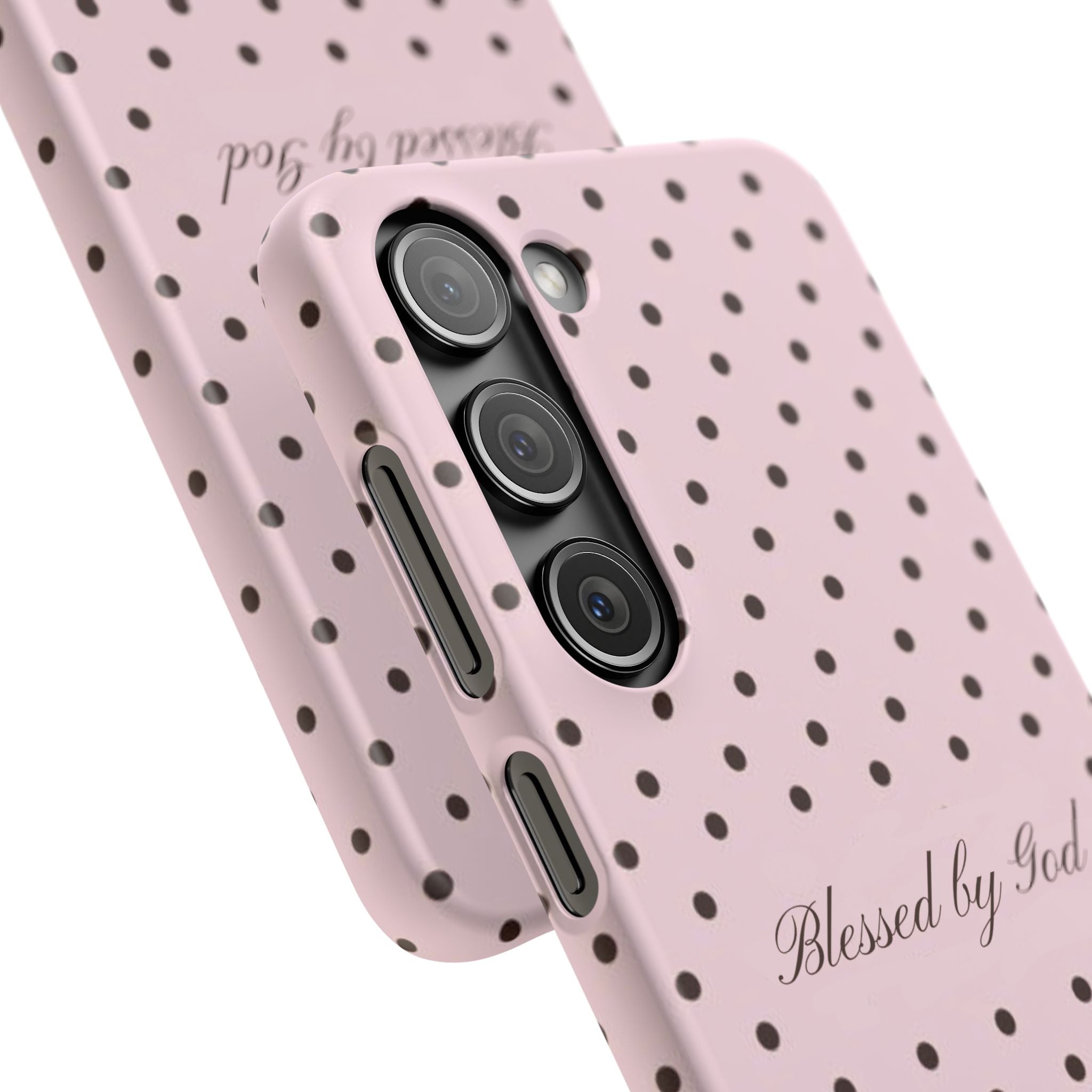 Blessed by God - Pink polka dot case