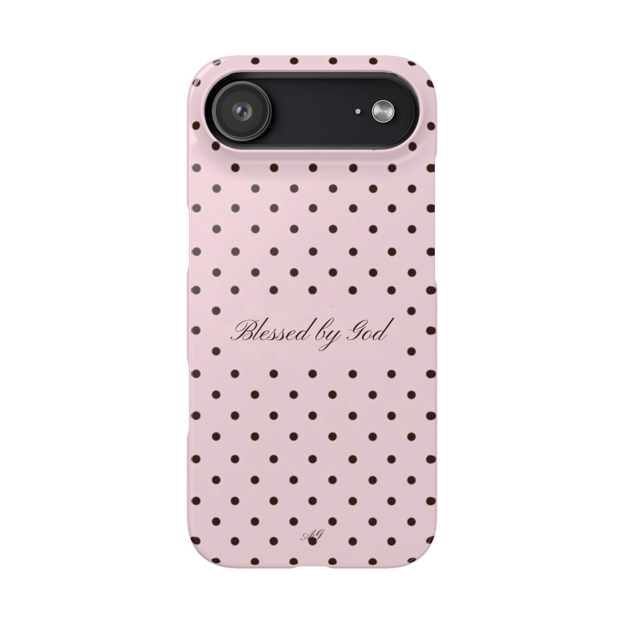 Blessed by God - Pink polka dot case