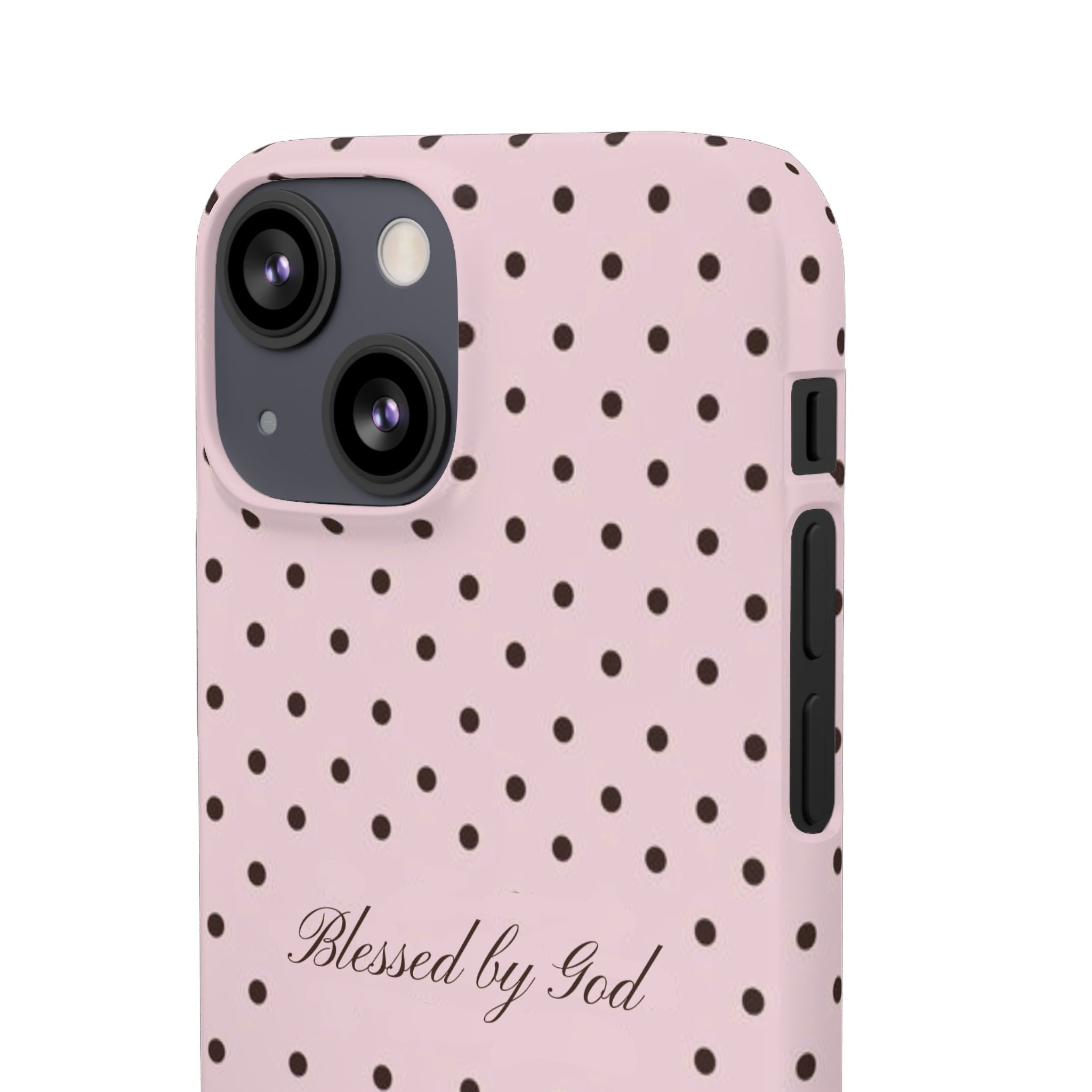 Blessed by God - Pink polka dot case