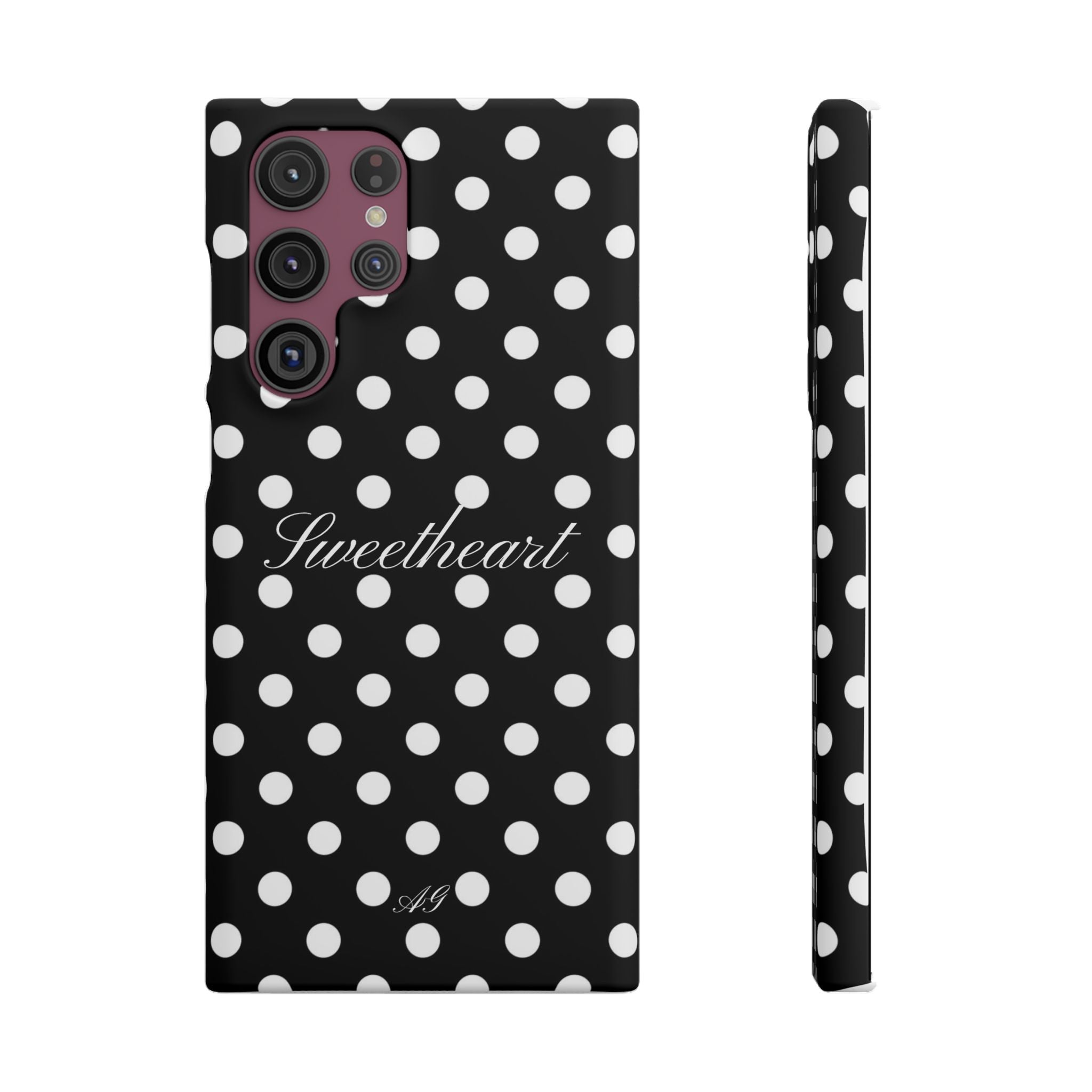 Sweetheart - white polka dot case