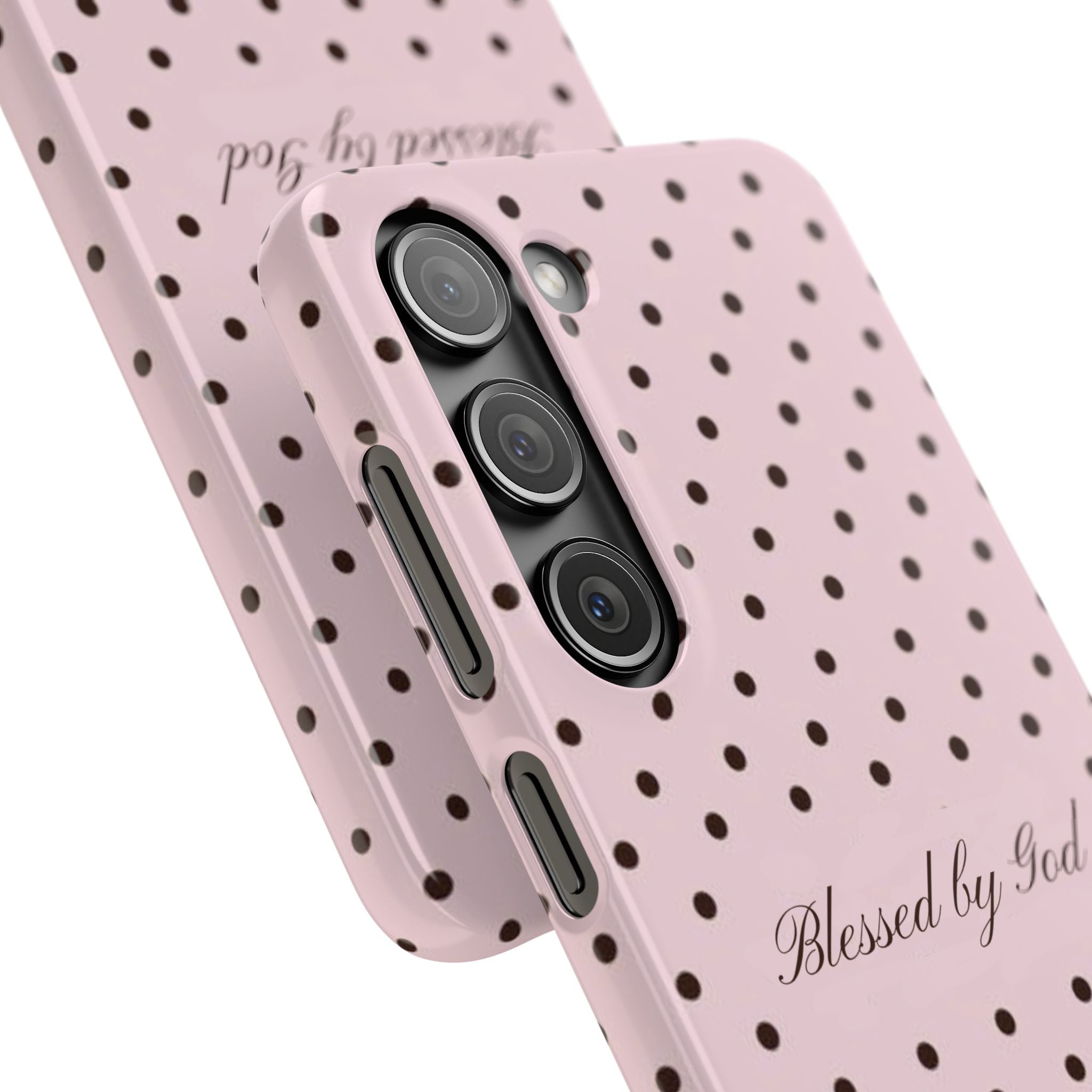 Blessed by God - Pink polka dot case