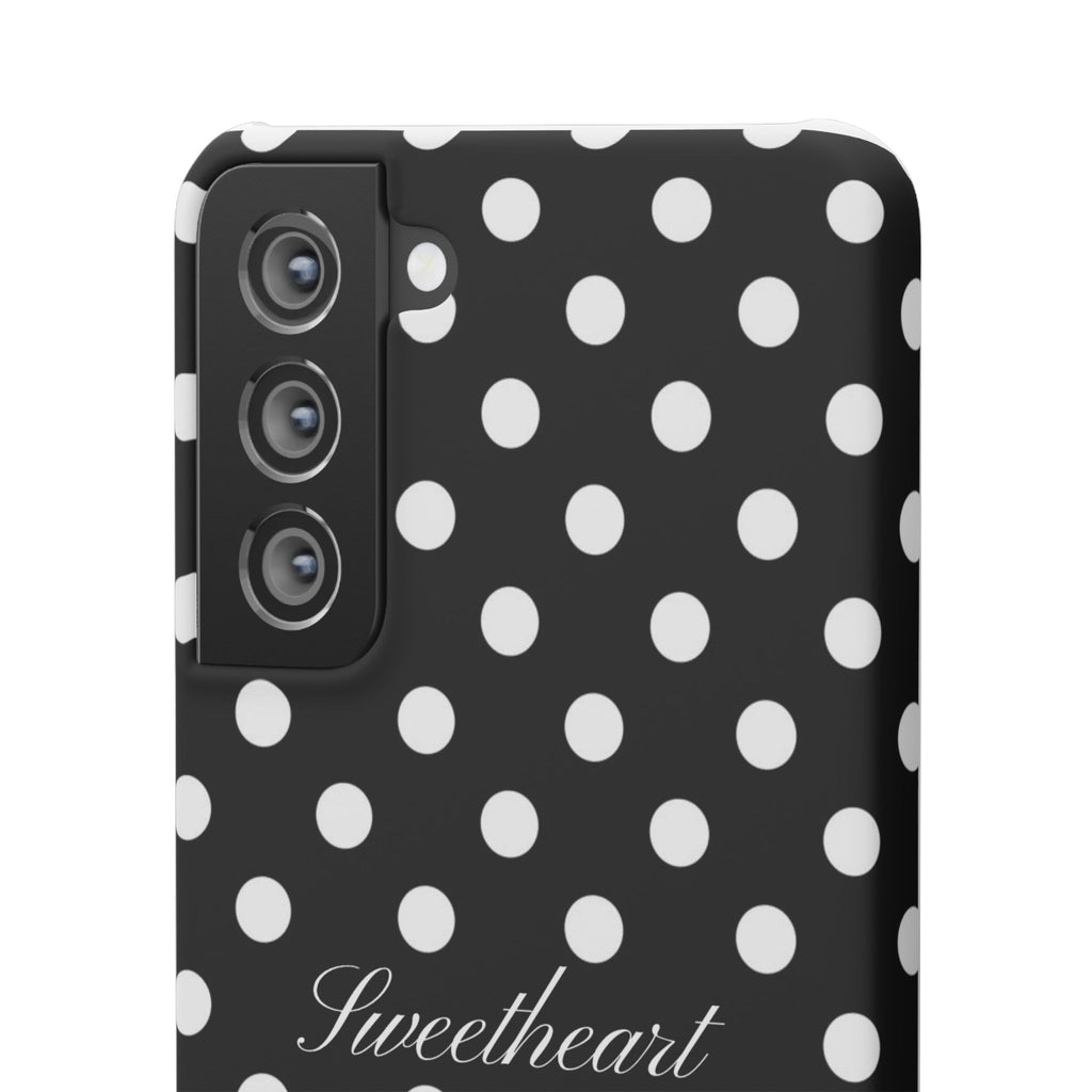 "Sweetheart" - white polka dot case