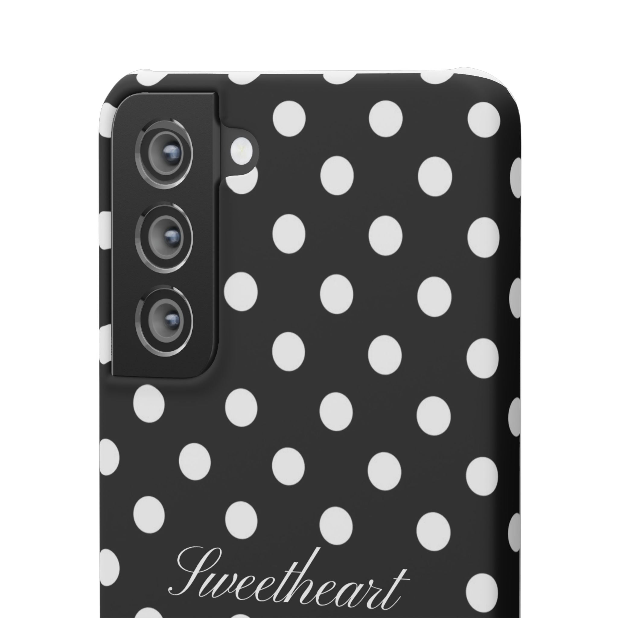 "Sweetheart" - white polka dot case