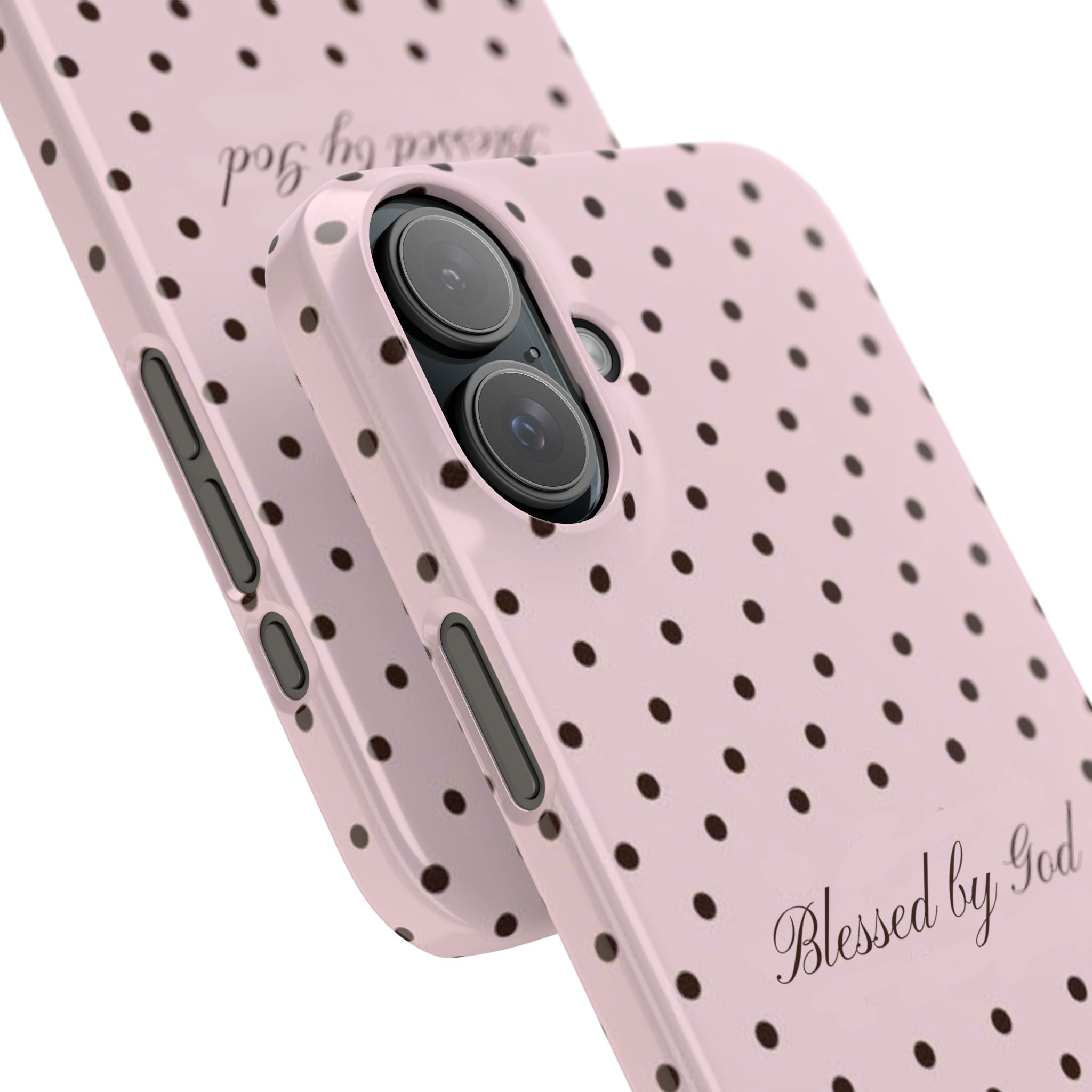 Blessed by God - Pink polka dot case