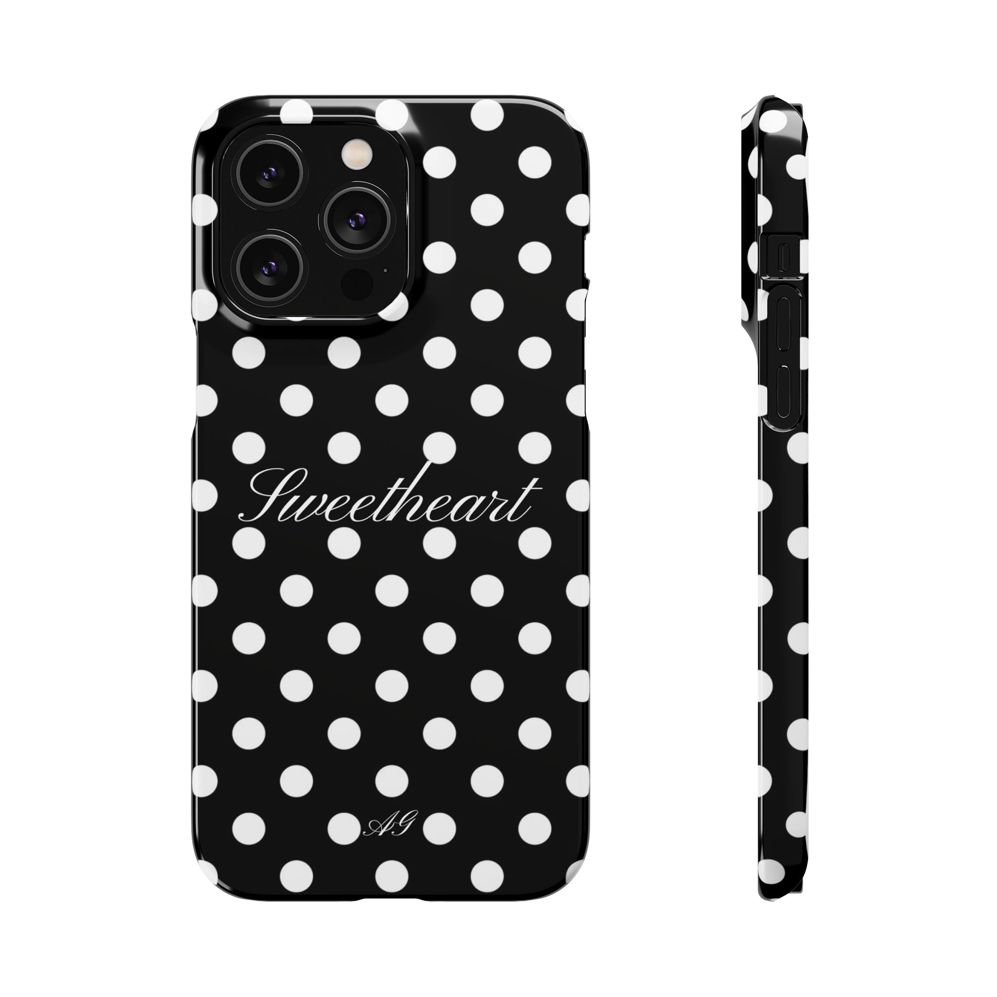 Sweetheart - white polka dot case