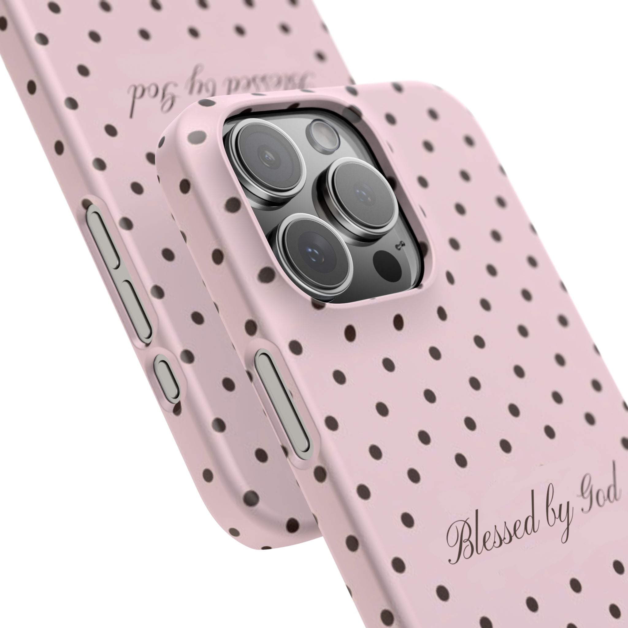 Blessed by God - Pink polka dot case