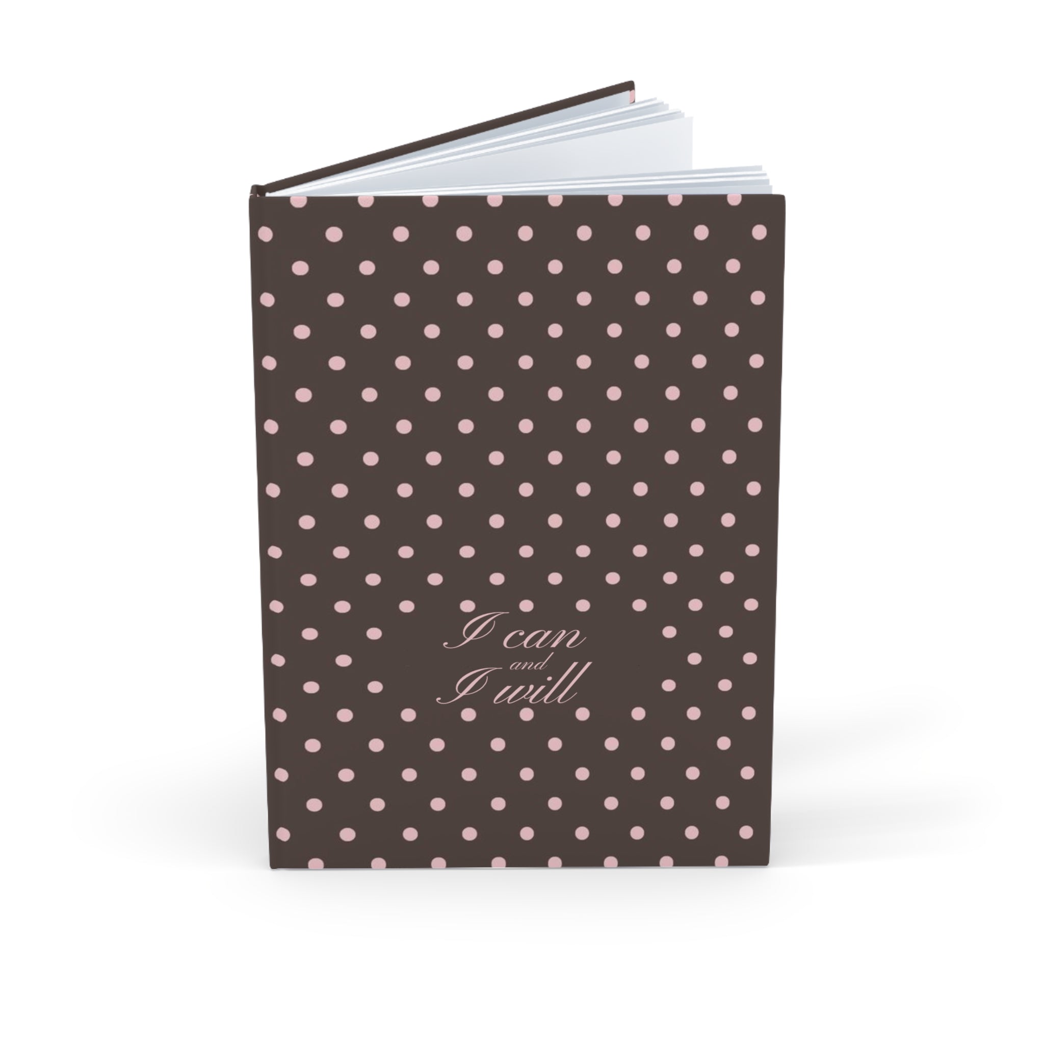 I can and I will - Mocha polka dot journal