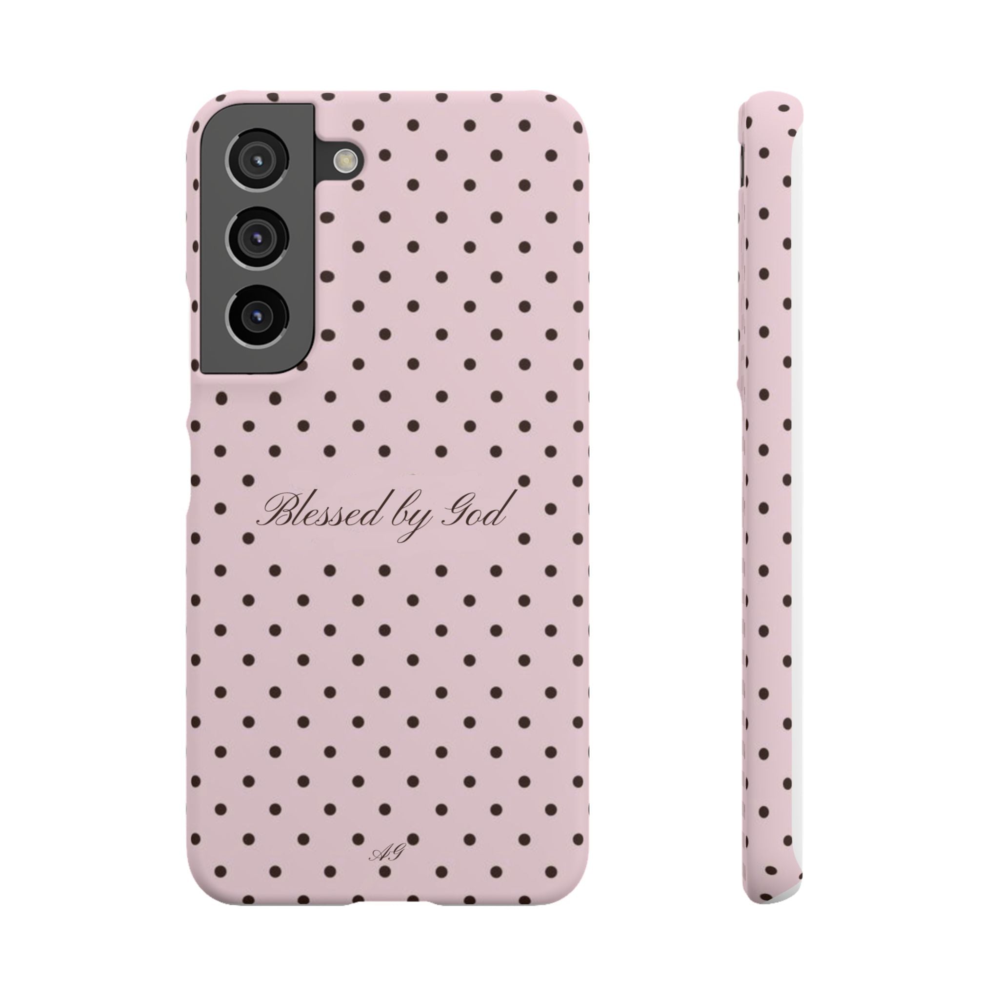 Blessed by God - Pink polka dot case