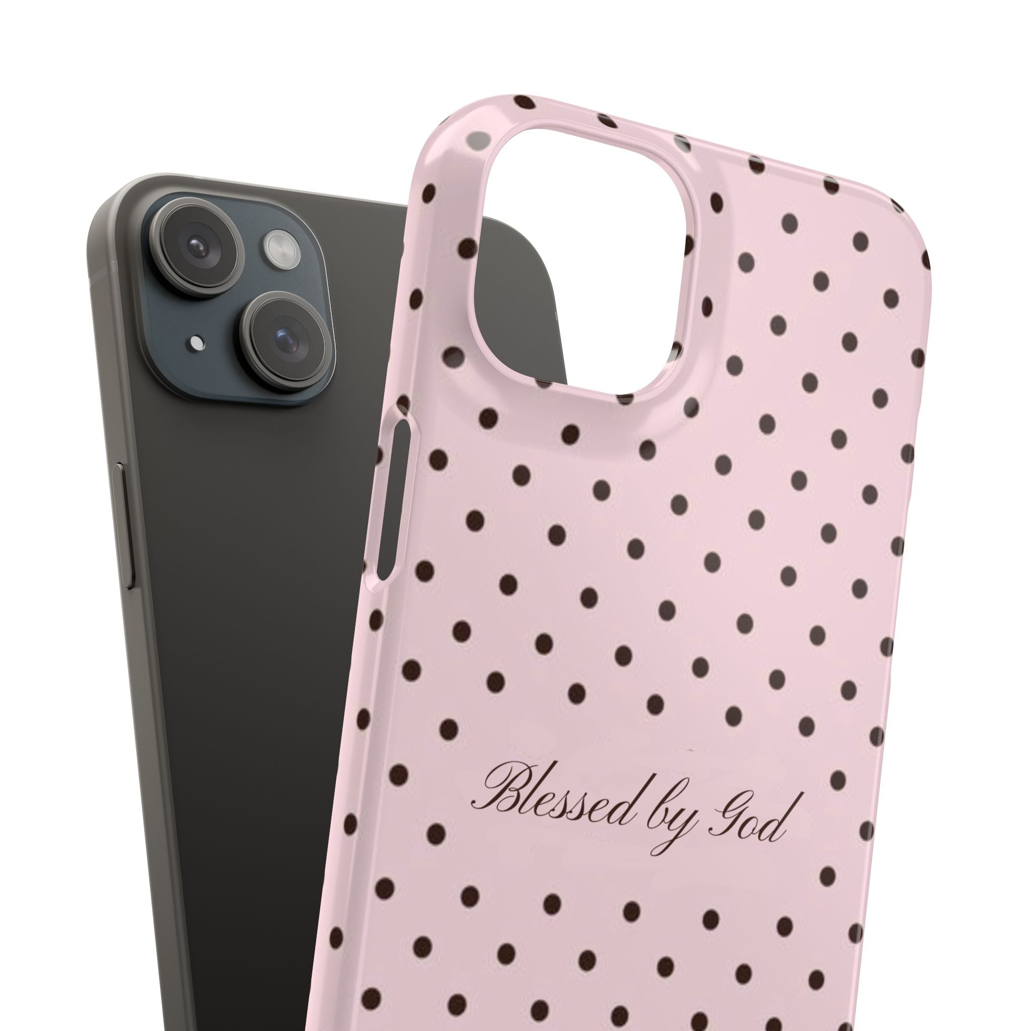 Blessed by God - Pink polka dot case