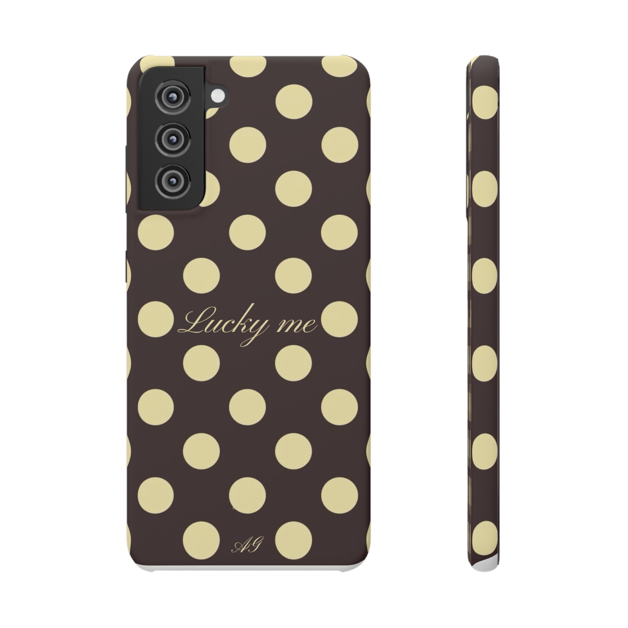 Lucky me - pastel yellow polka dot case