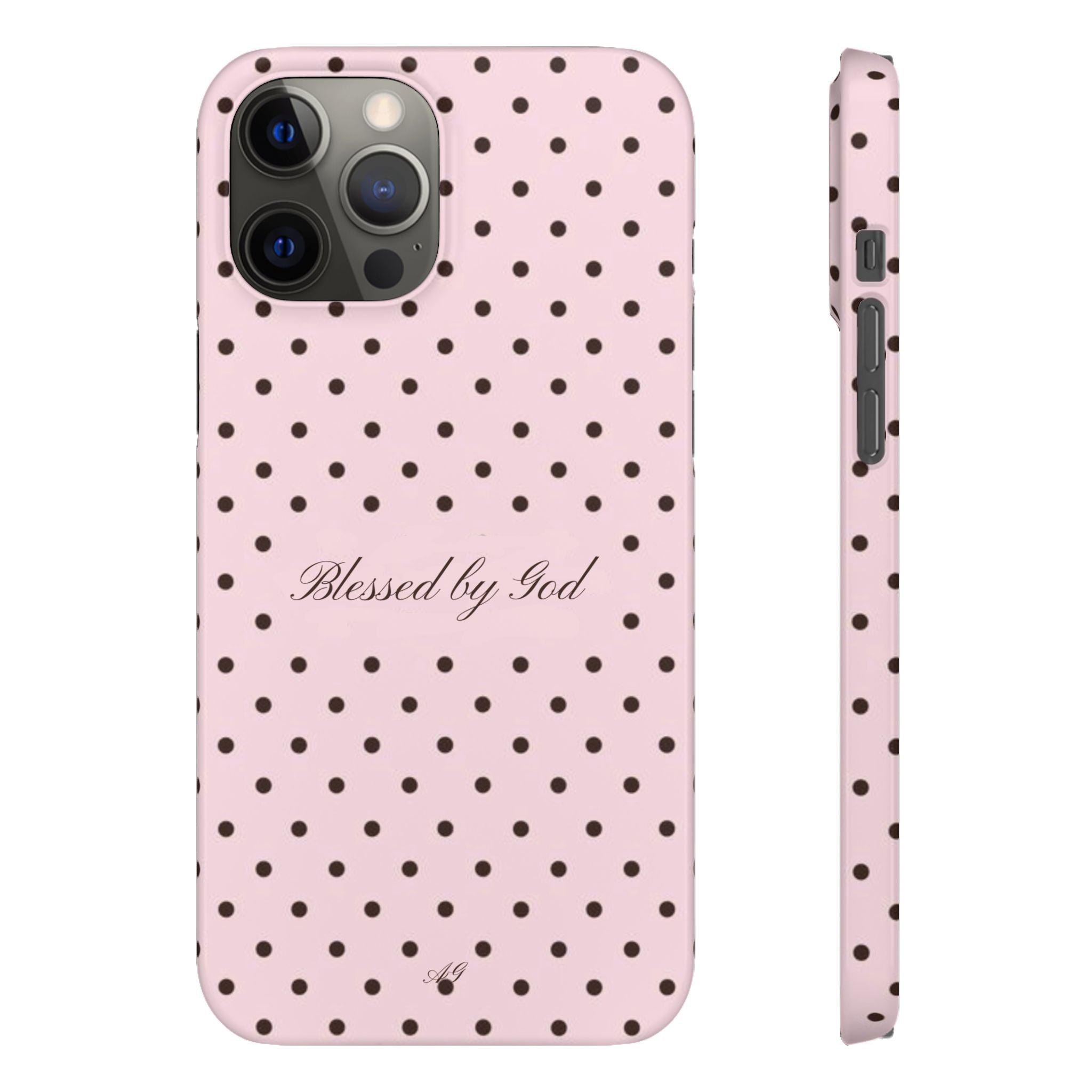Blessed by God - Pink polka dot case
