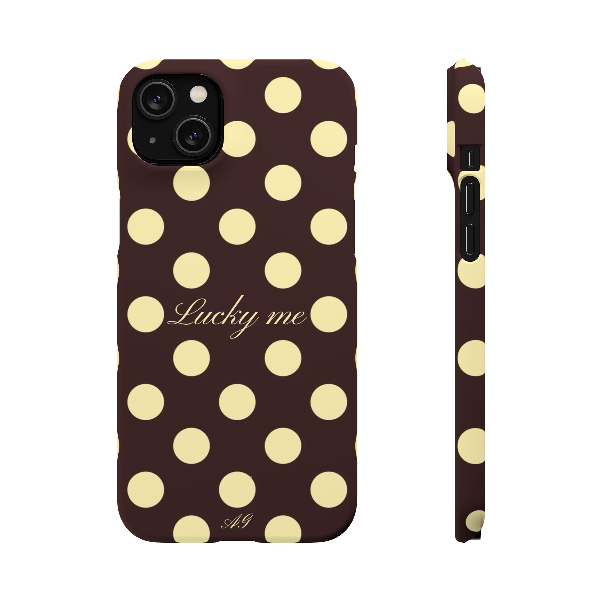 Lucky me - pastel yellow polka dot case