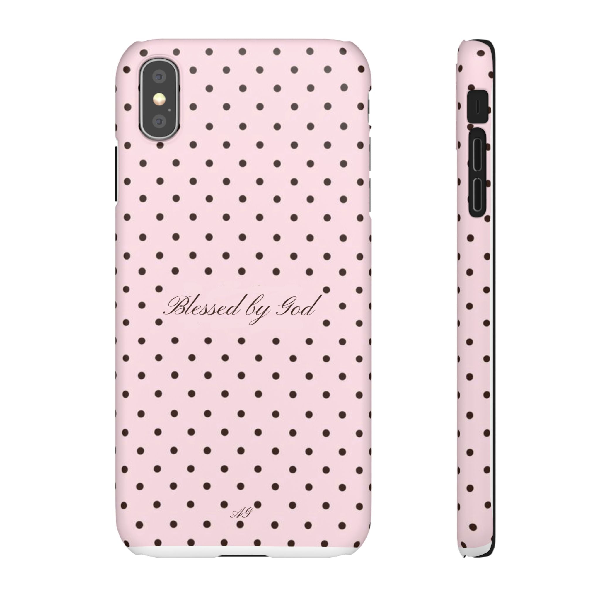 Blessed by God - Pink polka dot case