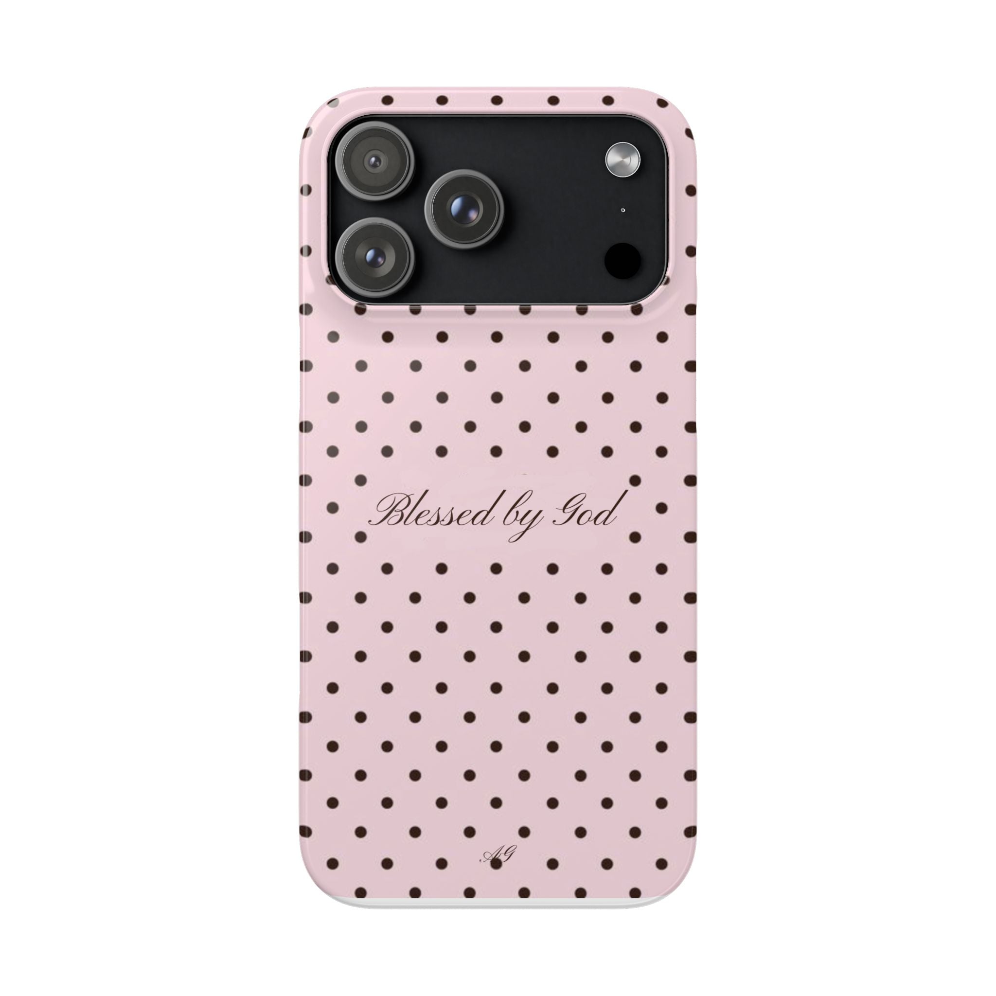 Blessed by God - Pink polka dot case