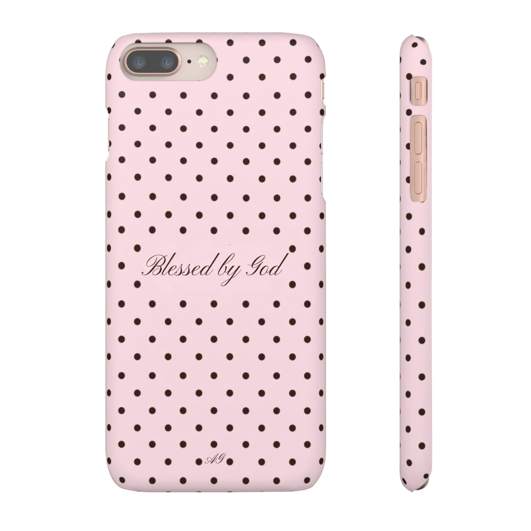 Blessed by God - Pink polka dot case