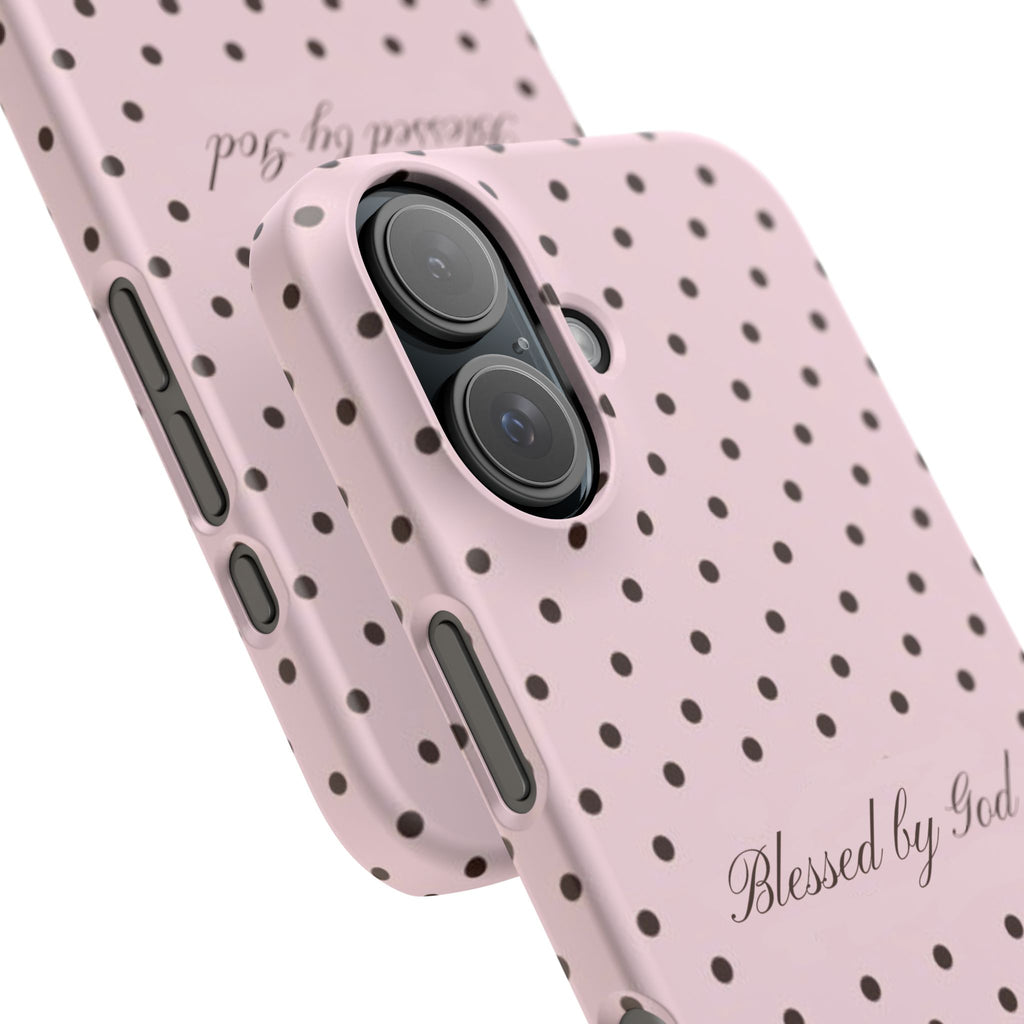 Blessed by God - Pink polka dot case