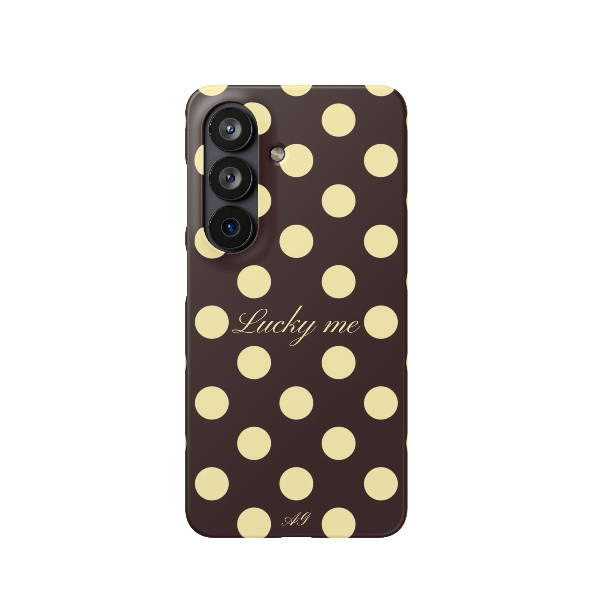 Lucky me - pastel yellow polka dot case