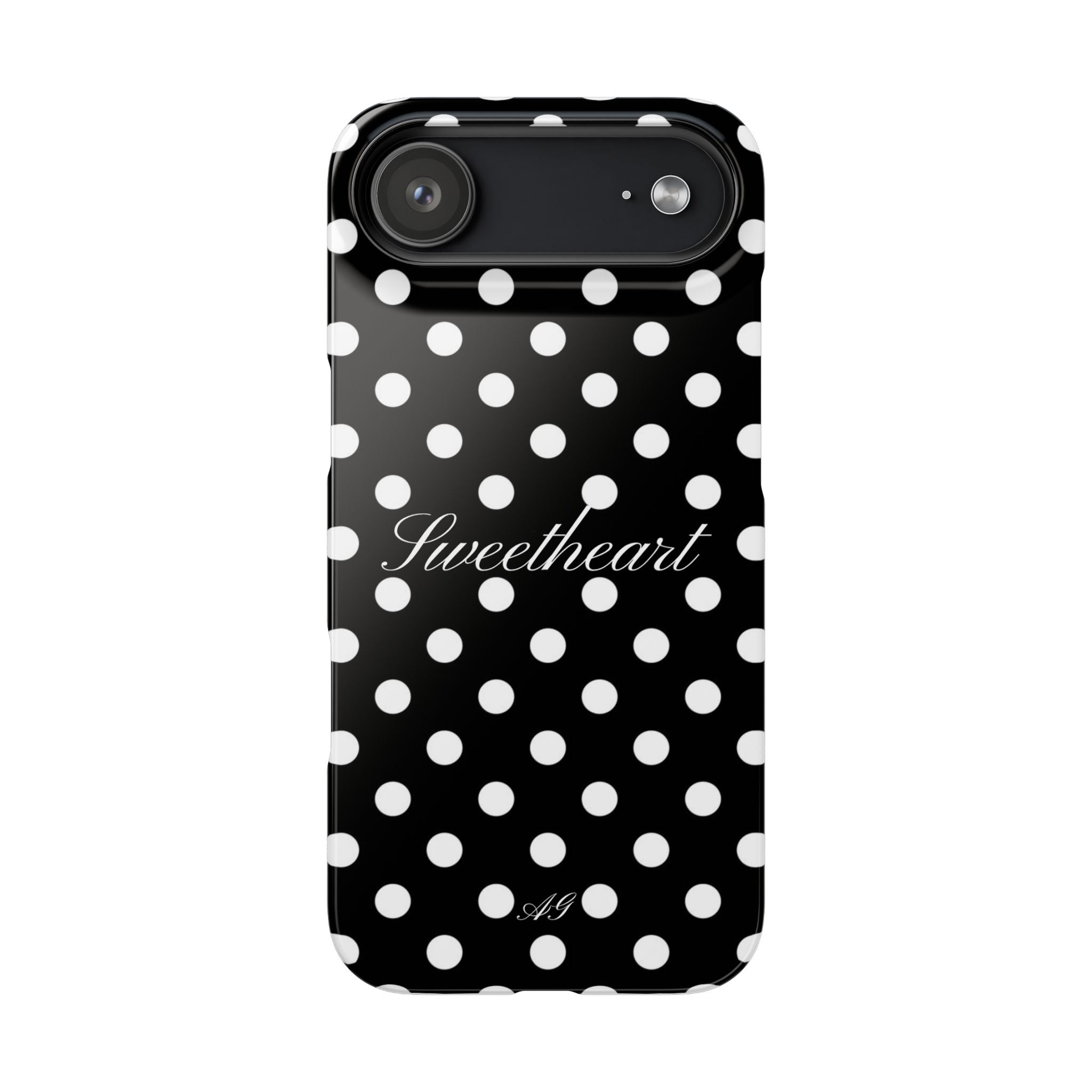 Sweetheart - white polka dot case