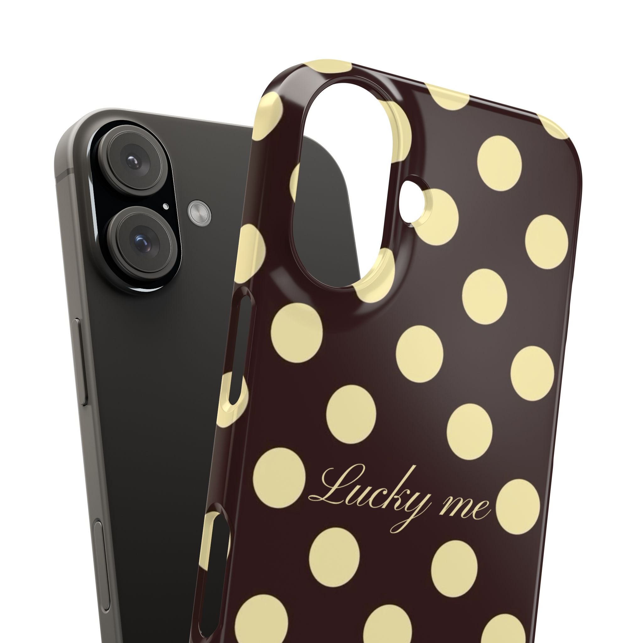 Lucky me - pastel yellow polka dot case
