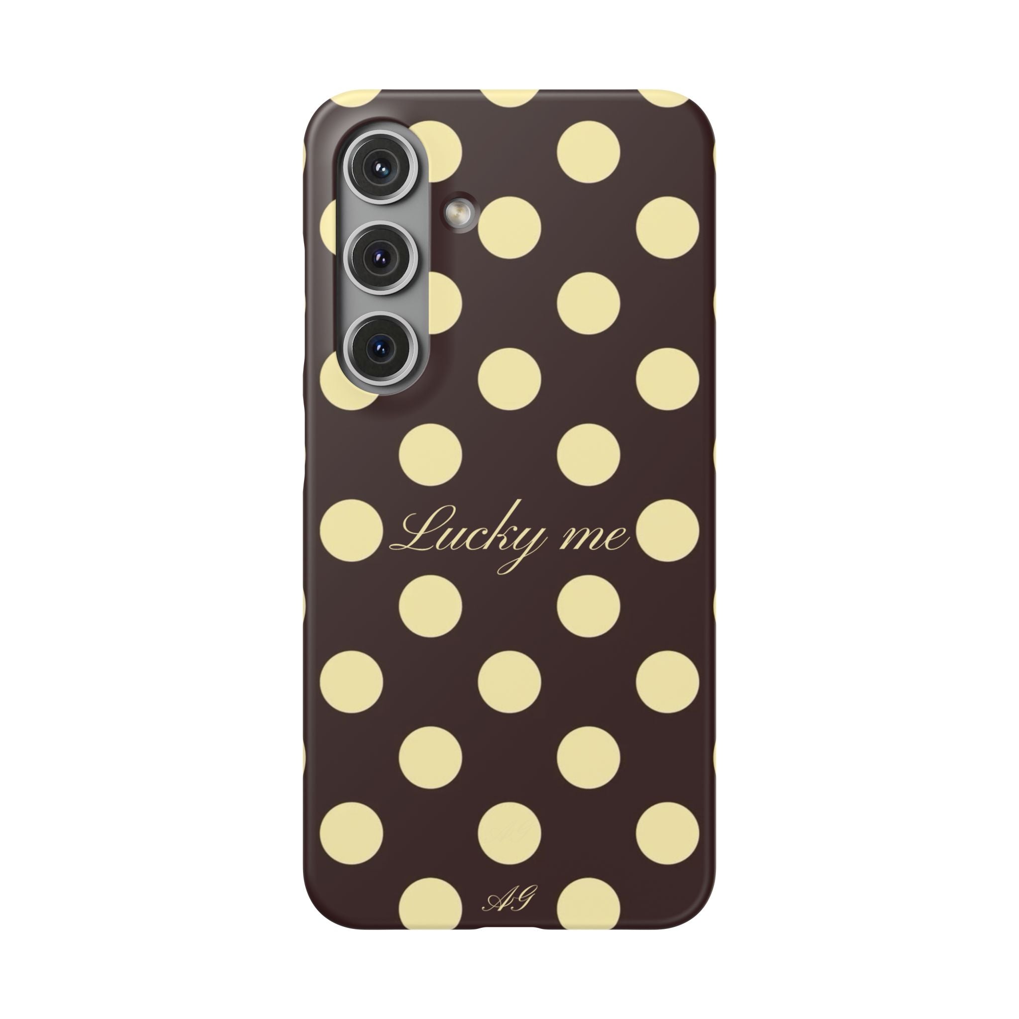 Lucky me - pastel yellow polka dot case