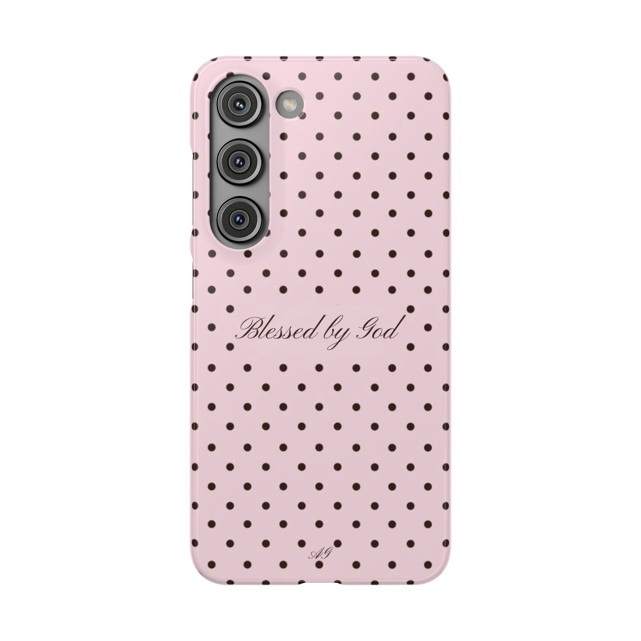 Blessed by God - Pink polka dot case
