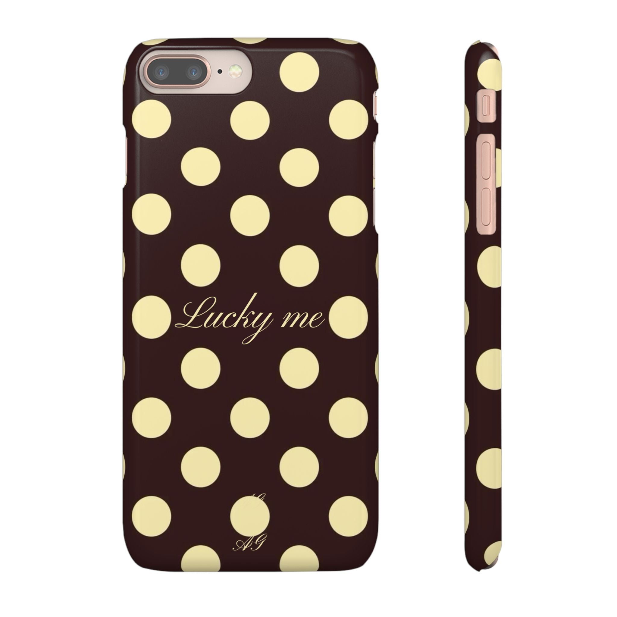 Lucky me - pastel yellow polka dot case